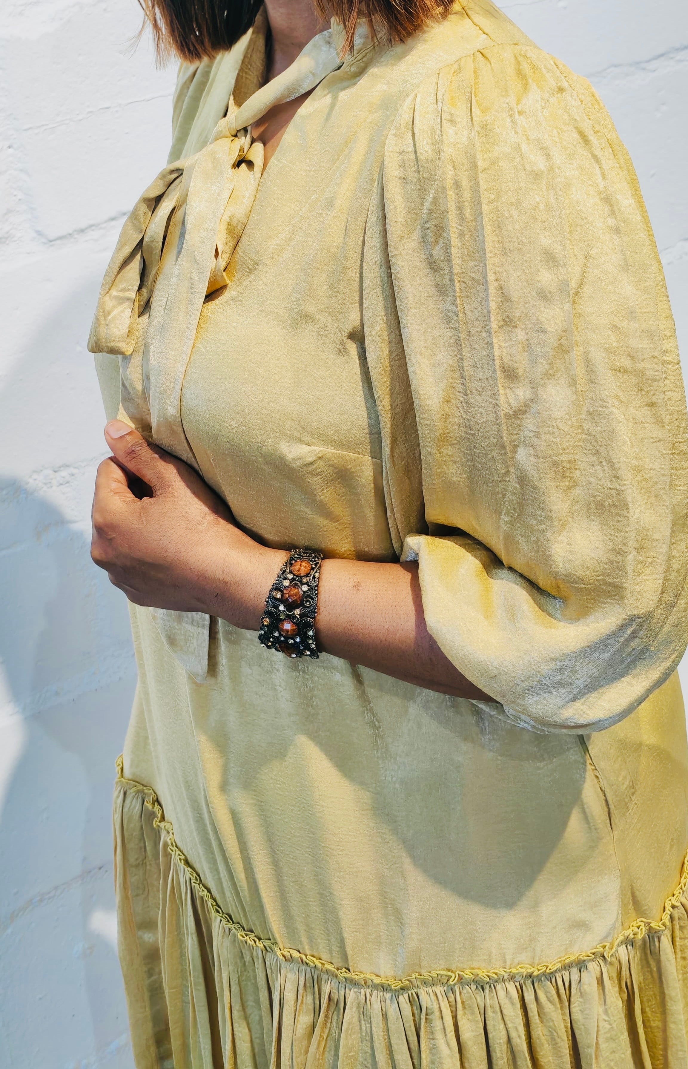 Lime/Gold Maxi Nolan Dress FR1108