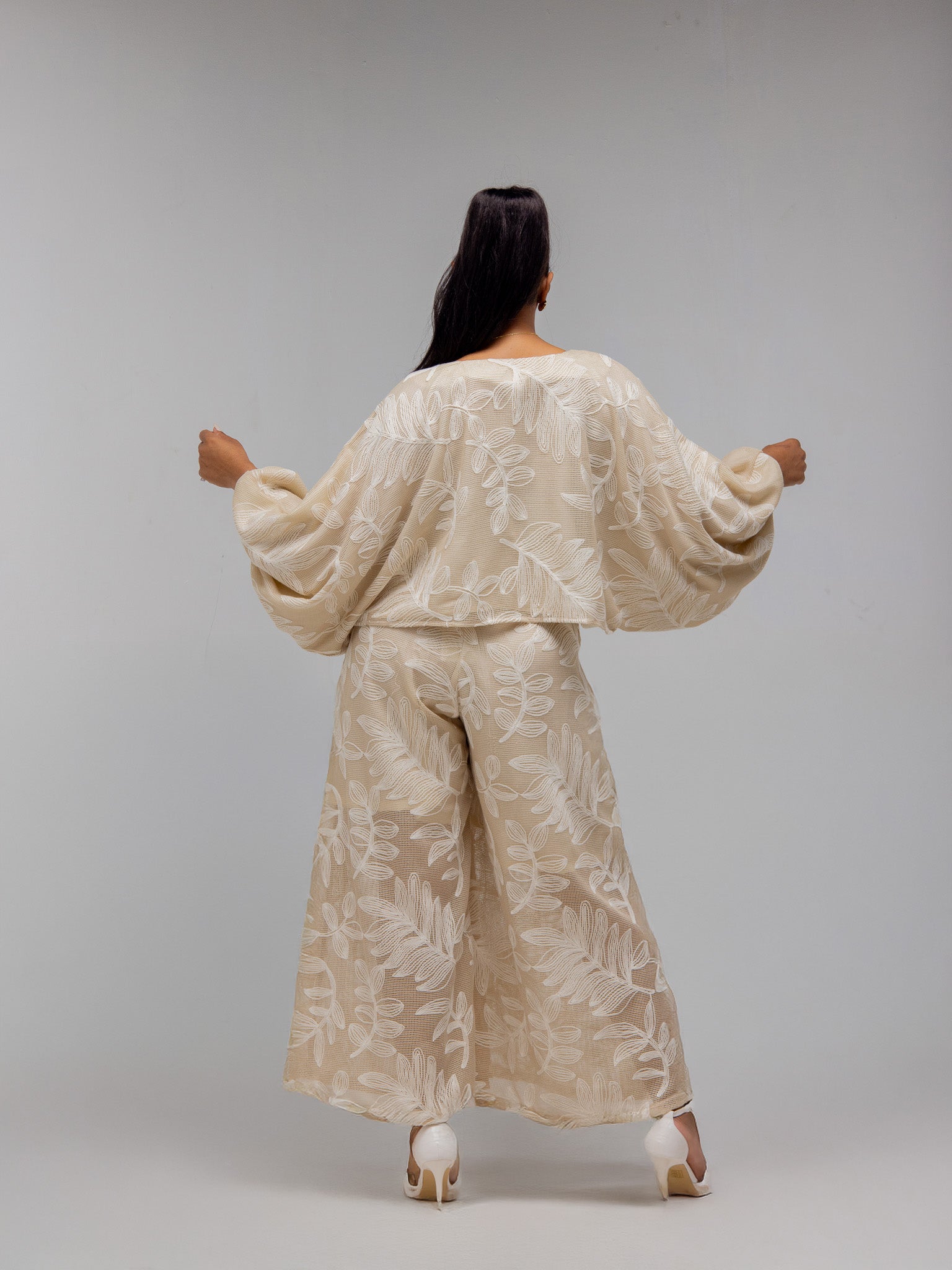 Cream Embroded Set