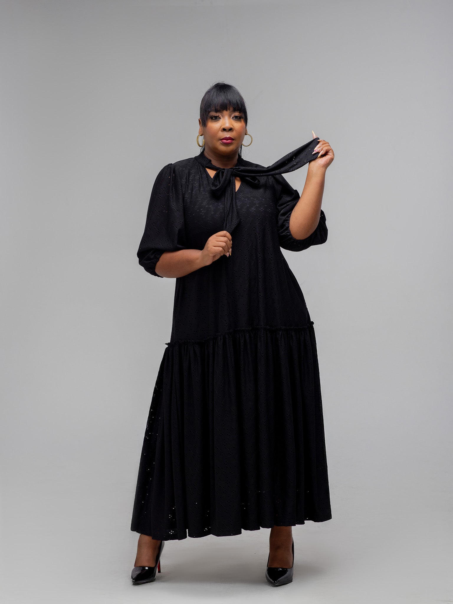 BLACK KNIT MAXI NOLAN DRESS