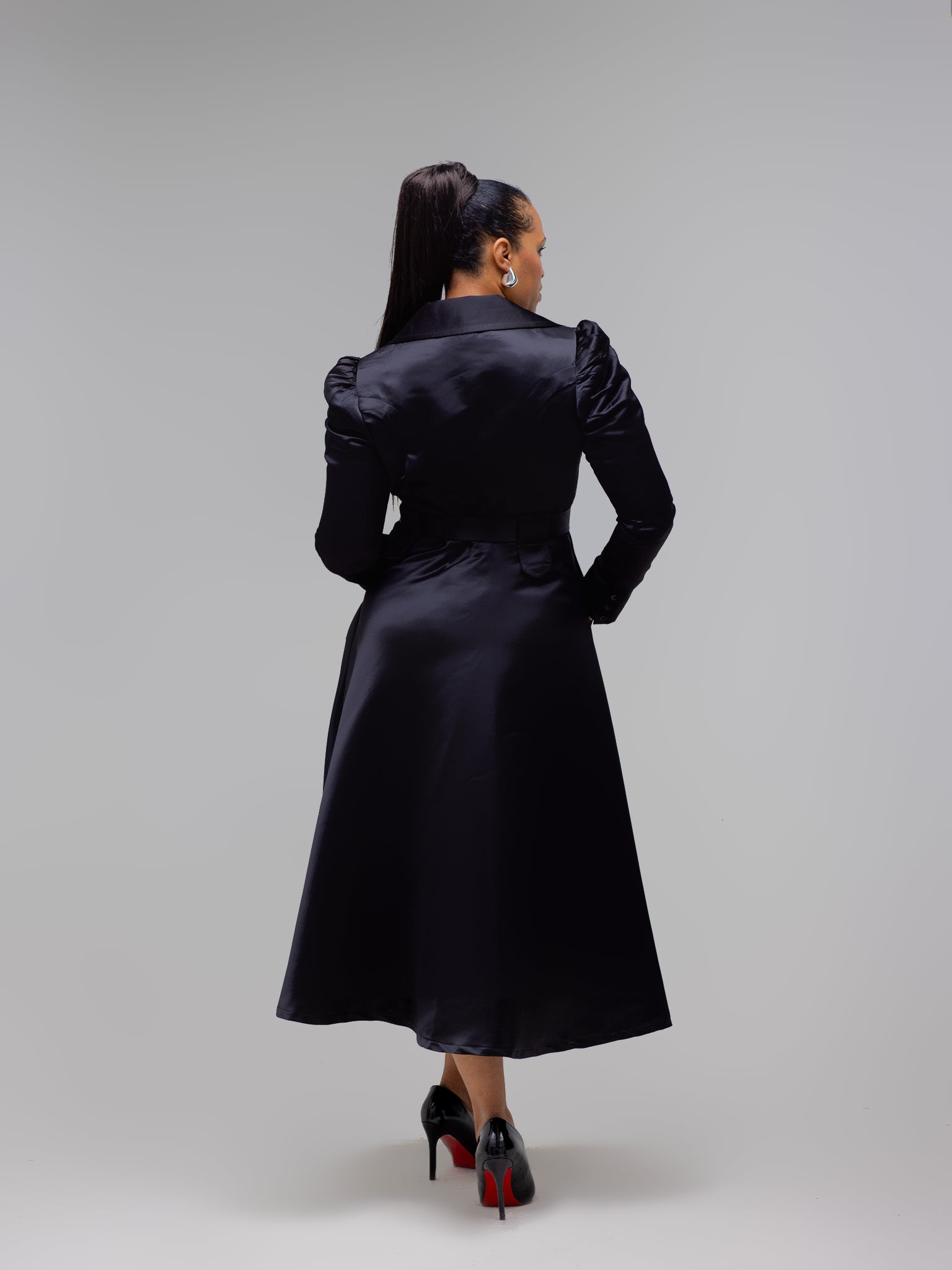 Black Princess Coat Dress FR1136