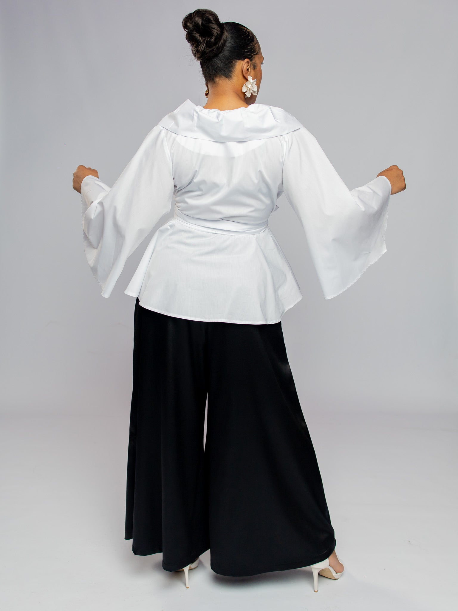 White Crossover Peplumed Top FR1174
