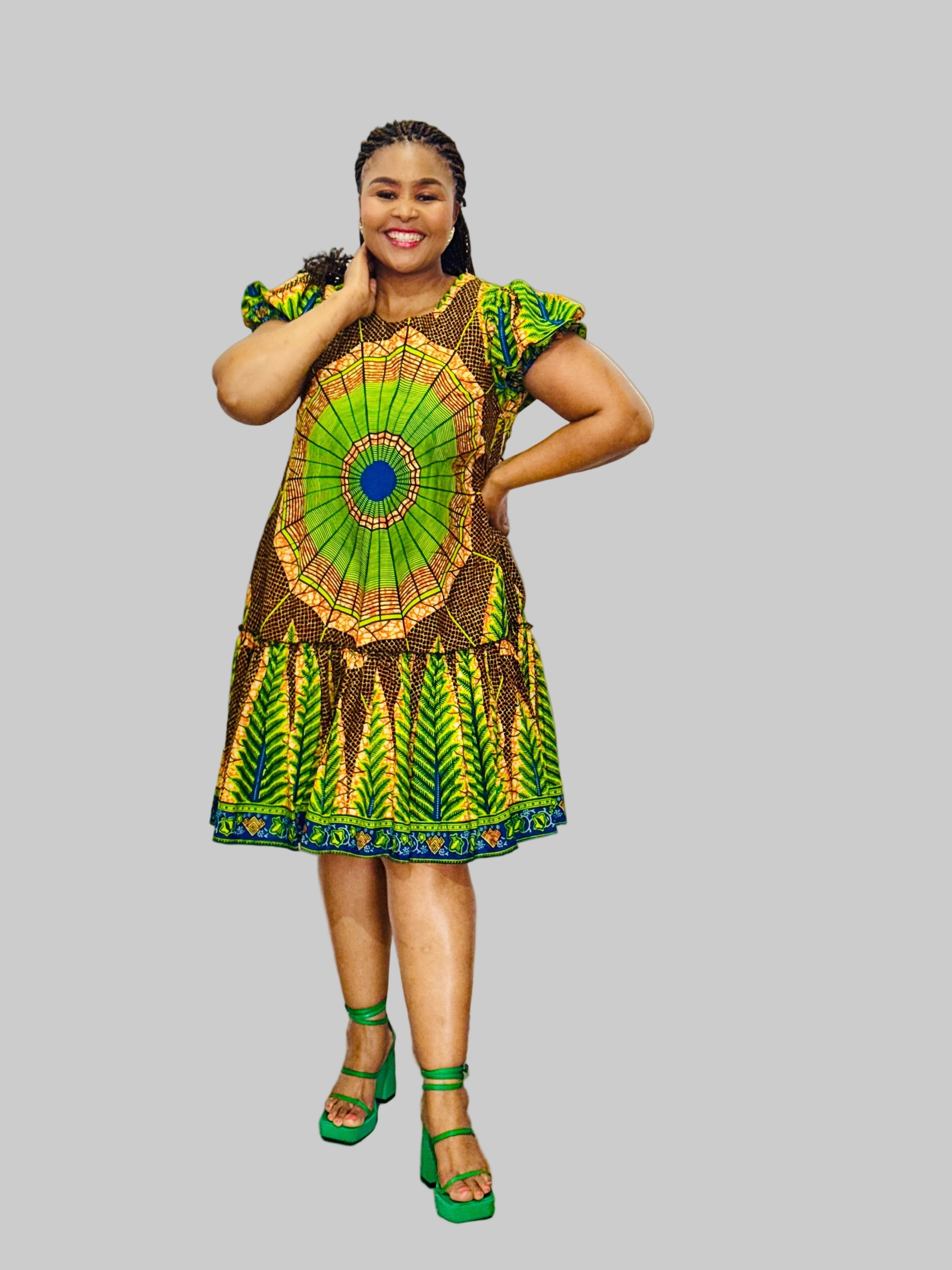 FRA88 MULTICOLOR SPIDER WEB DRESS