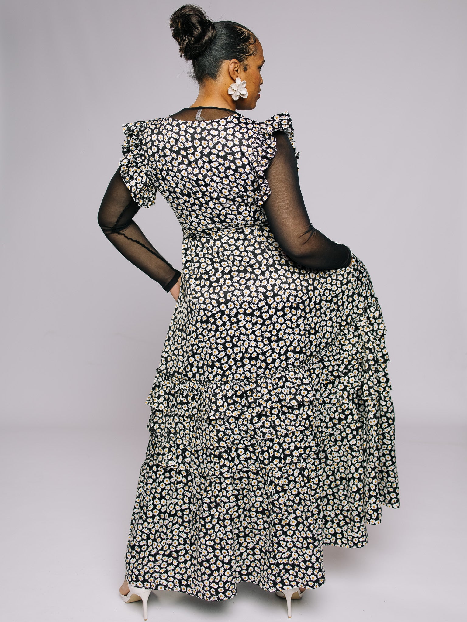 Black/White Floral Thuli Dress FR1111