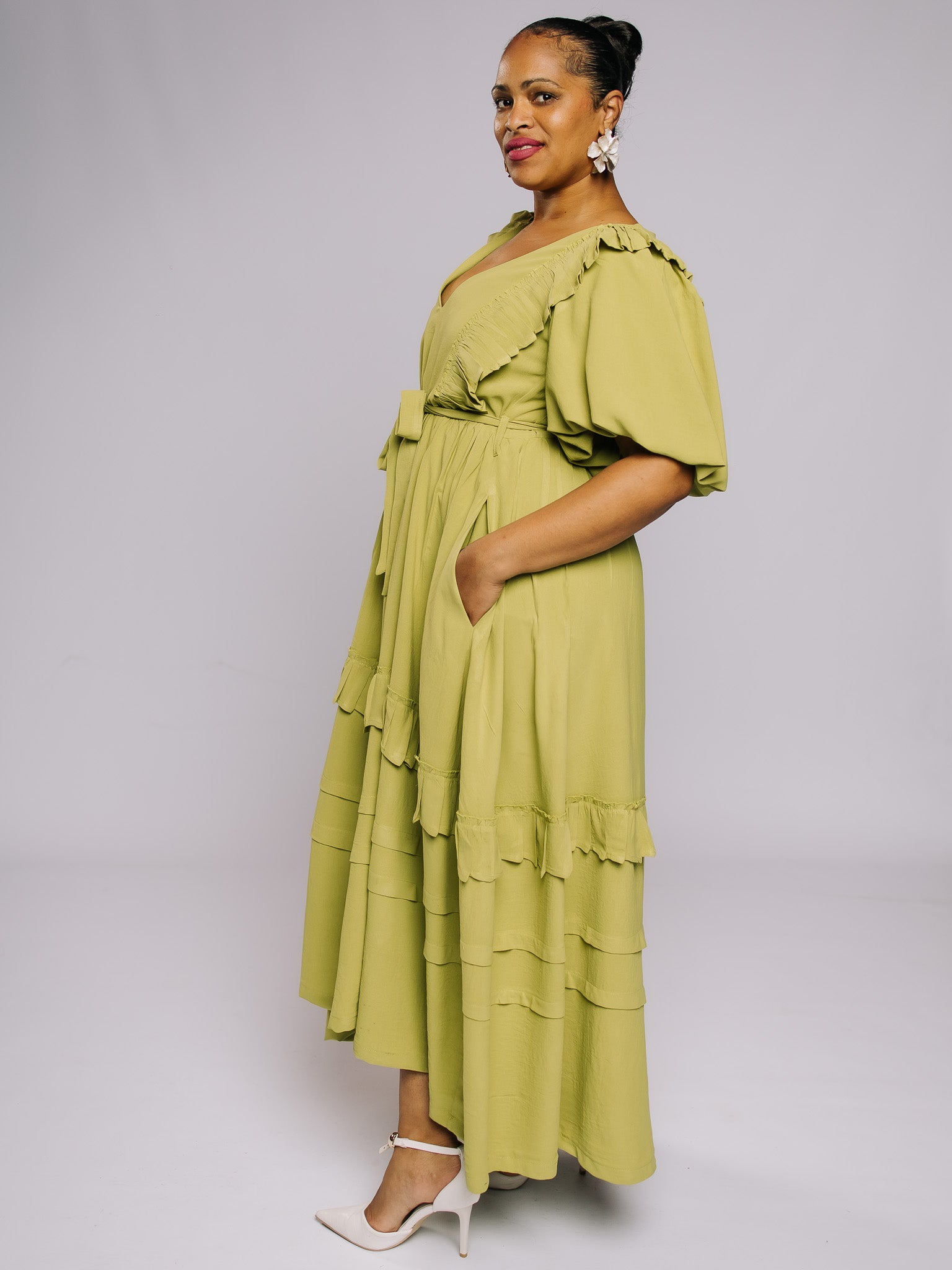 FR1071 LIME NYOTA DRESS