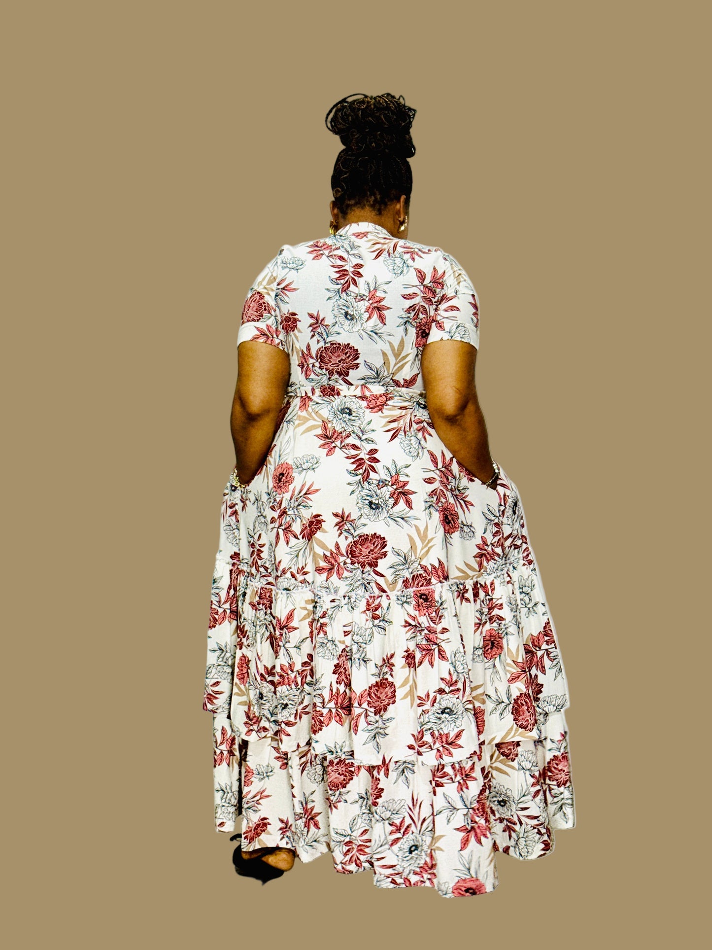 FR1080 WHITE/PINK MOMO DRESS