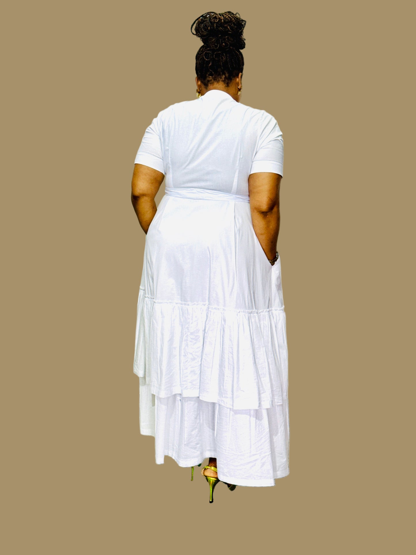 FR1081 WHITE MOMO DRESS