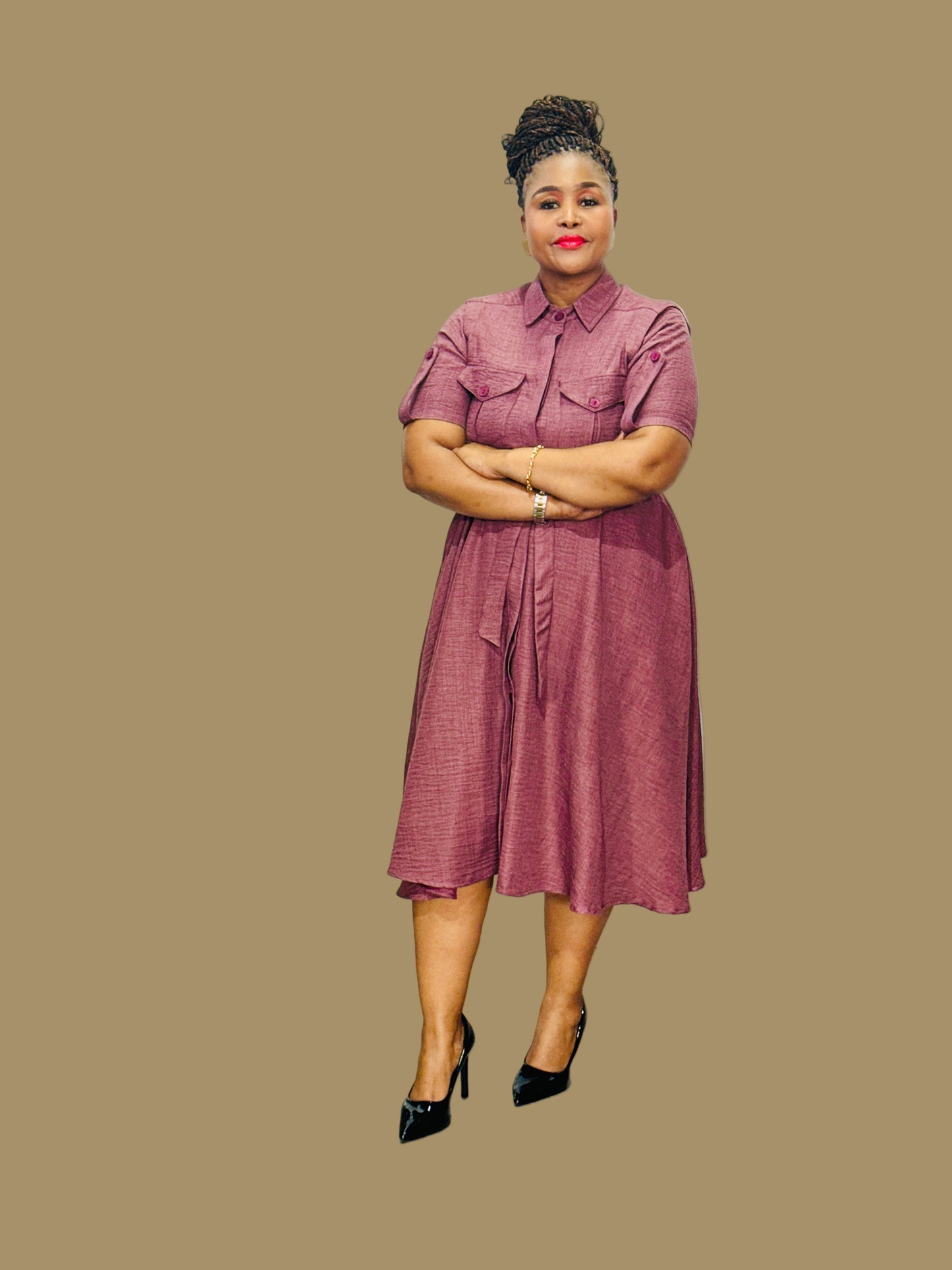 FR1082 WINE SCOUT SHIRT DRESS