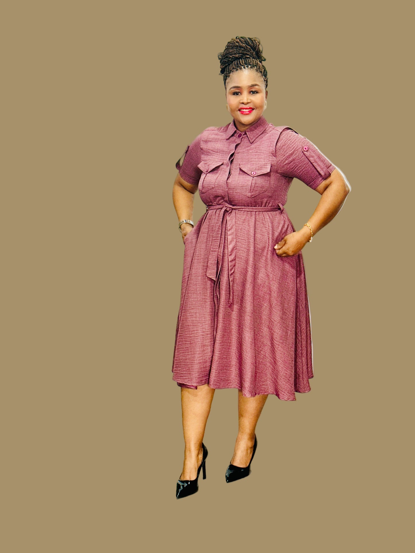 FR1082 WINE SCOUT SHIRT DRESS