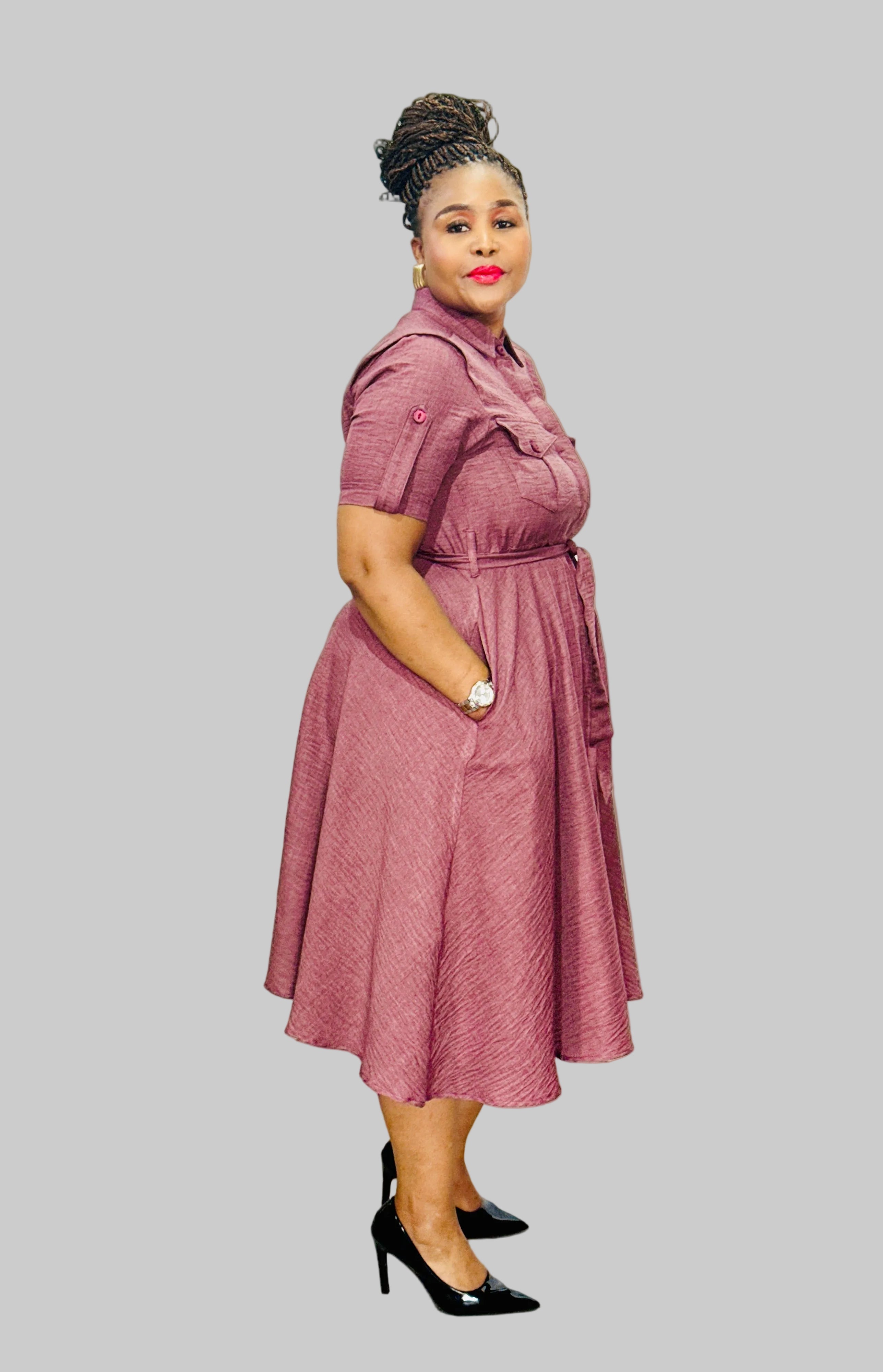 FR1082 WINE SCOUT SHIRT DRESS