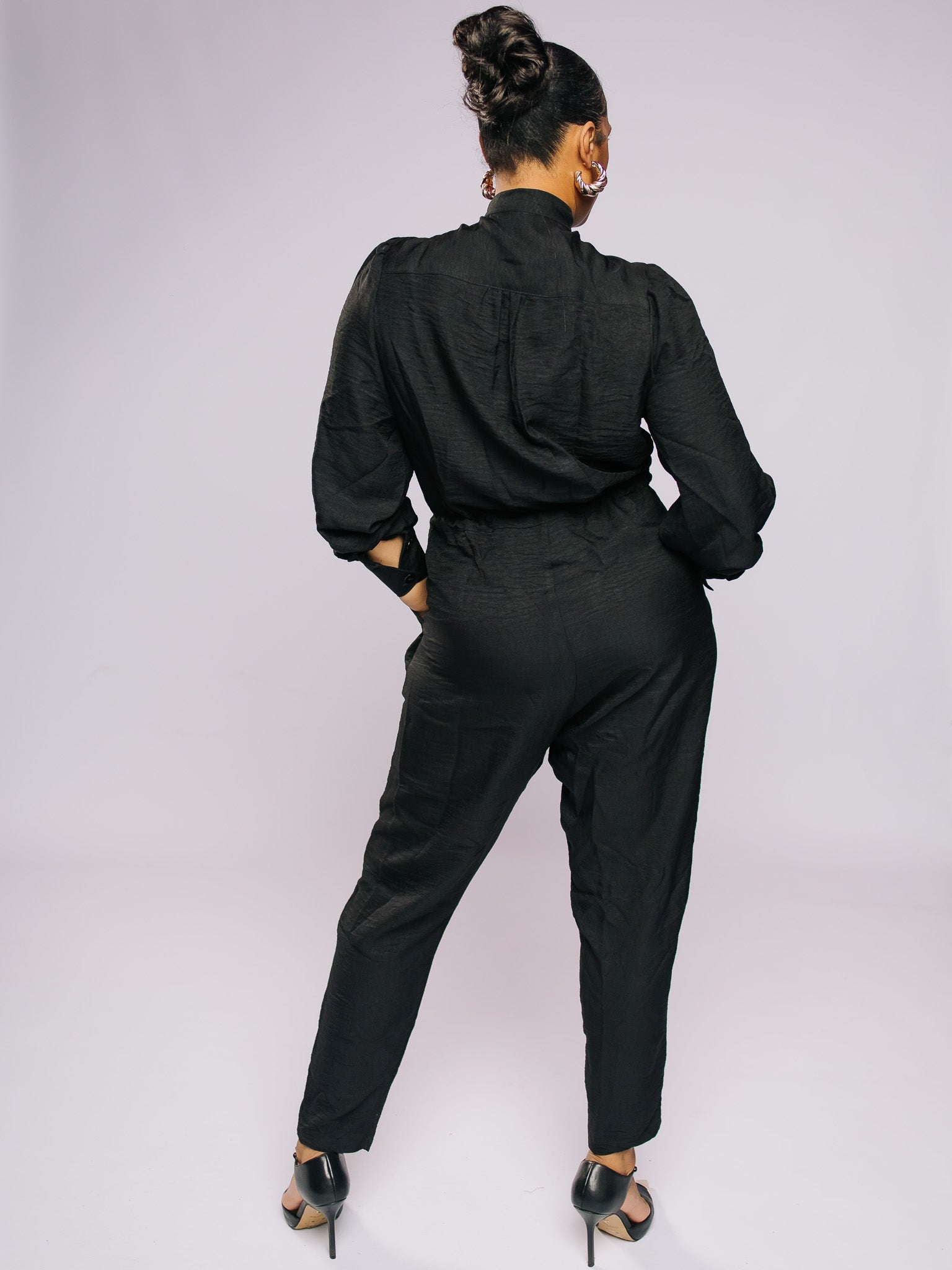 Black Long Sleeved Jumpsuit FR1160