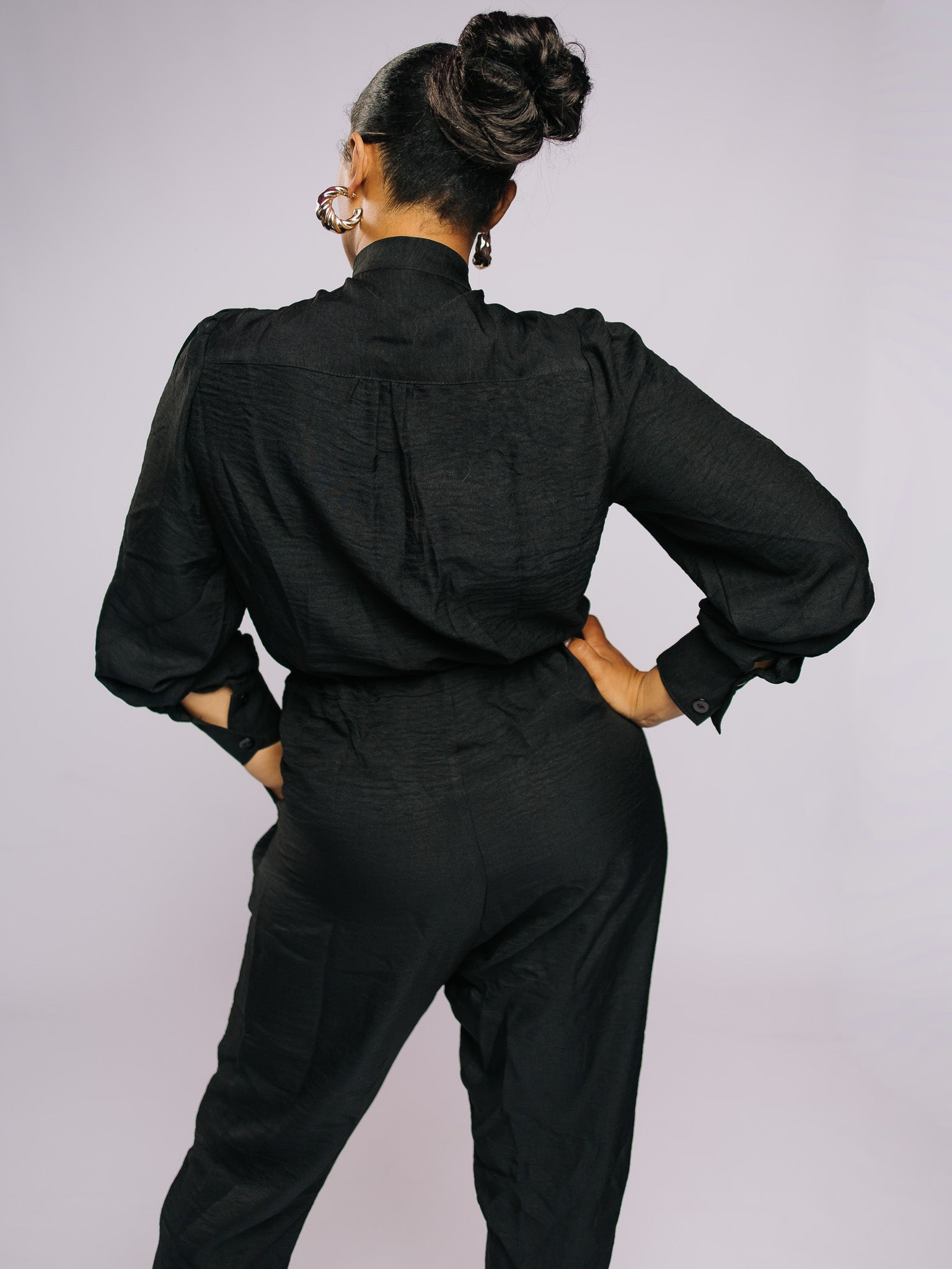 Black Long Sleeved Jumpsuit FR1160