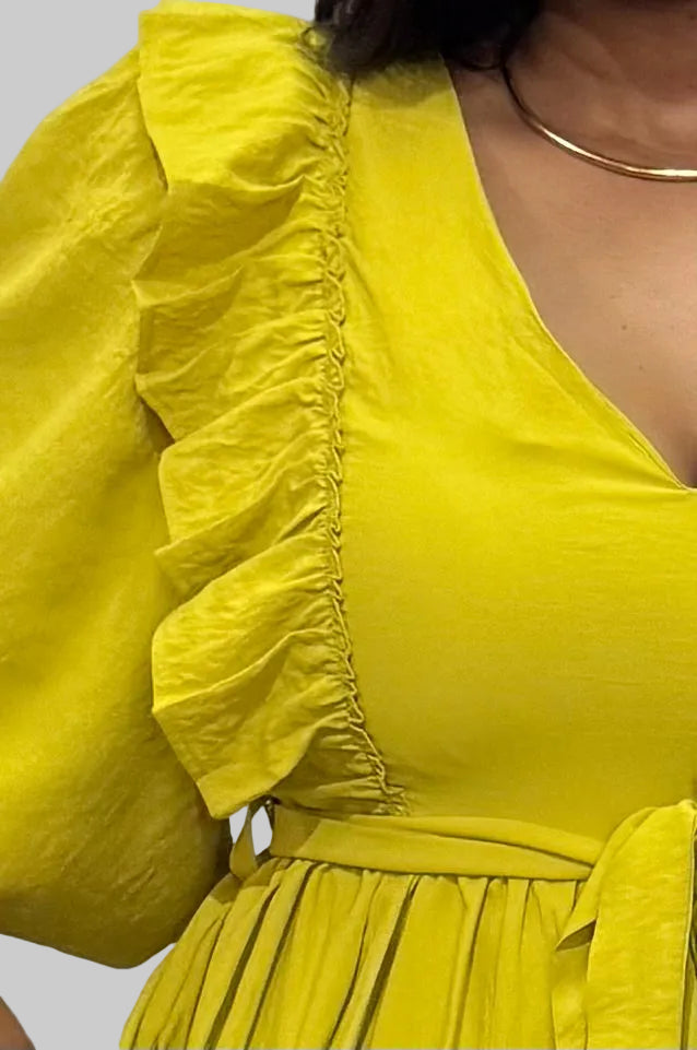 FR1071 LIME NYOTA DRESS