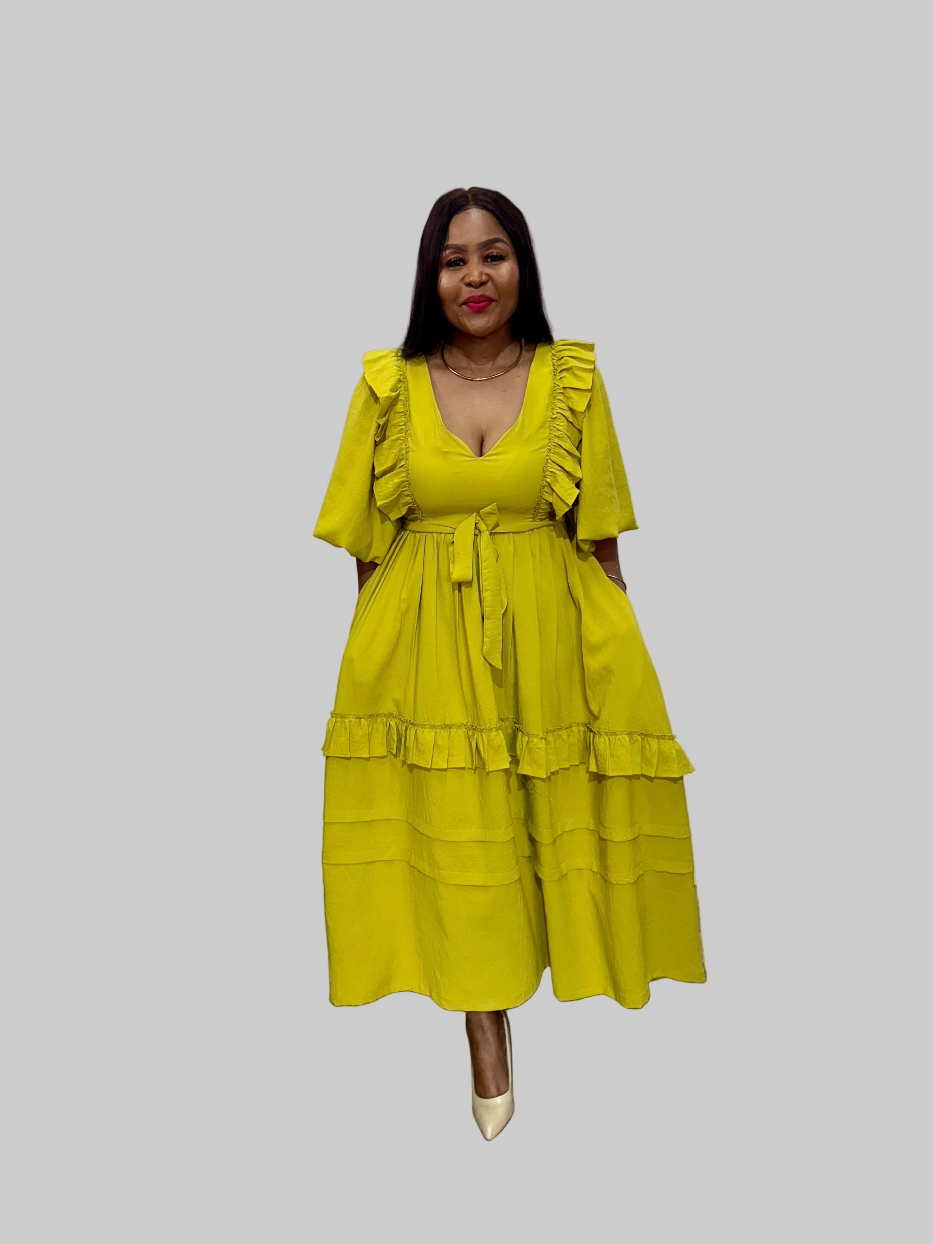 FR1071 LIME NYOTA DRESS