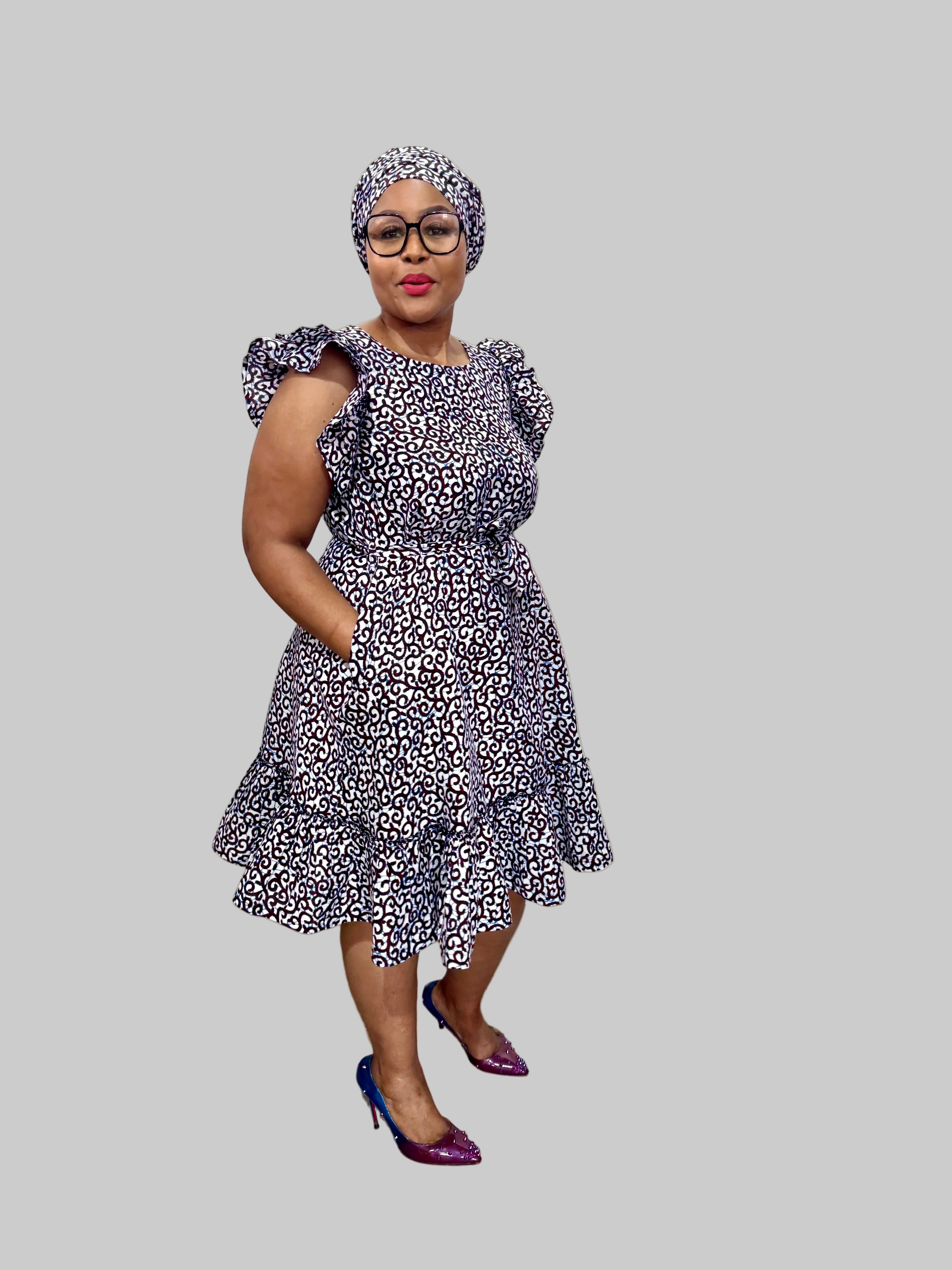 FRA91 BLACK/WHITE NOMALI DRESS