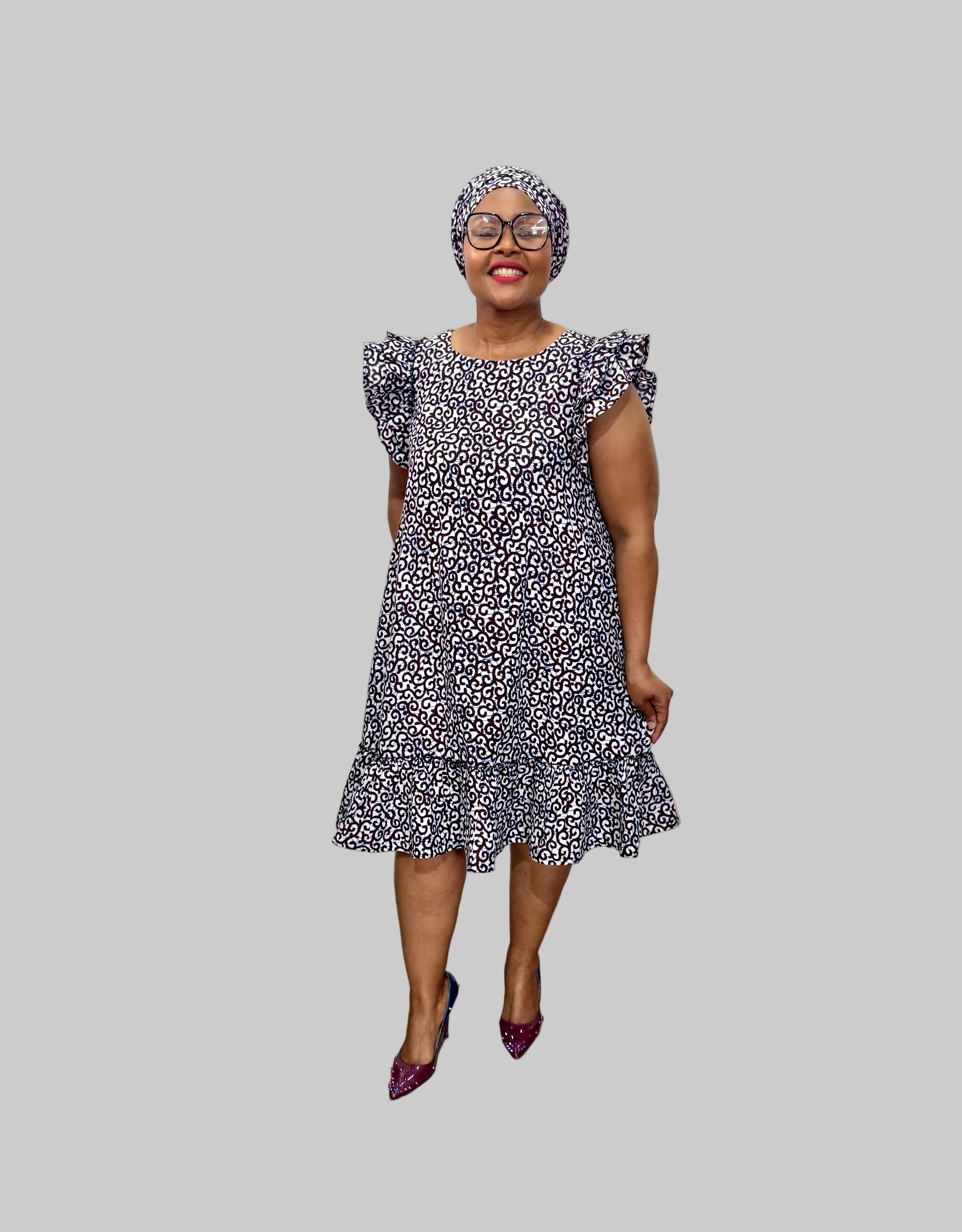 FRA91 BLACK/WHITE NOMALI DRESS