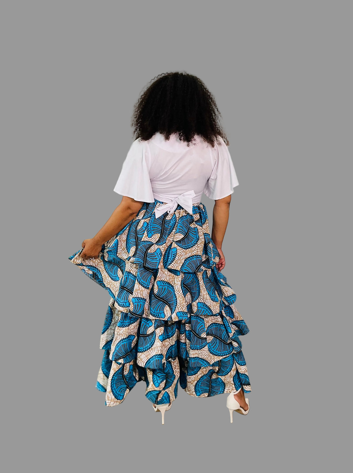 Blue/White Layered Skirt FRA105