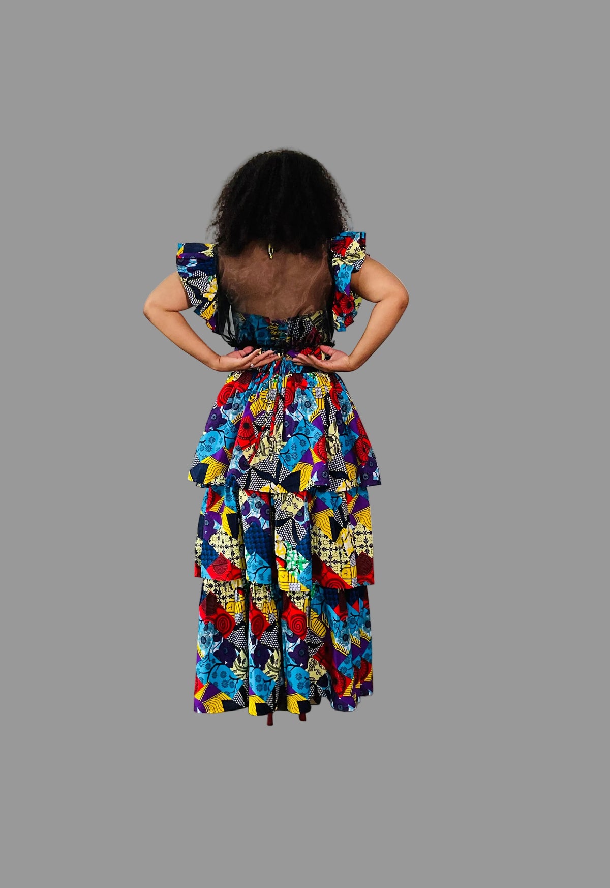 Set of Multicolor Bustier Layered Dress FRA106