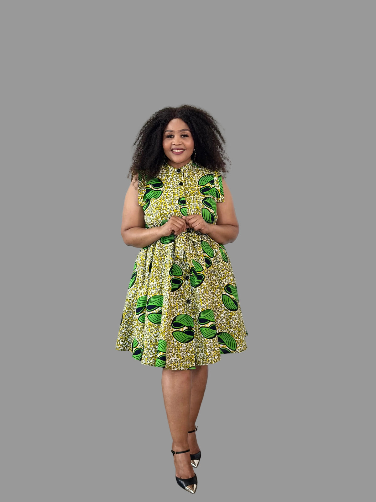 Lime/Green Yves Ankara Dress FRA113