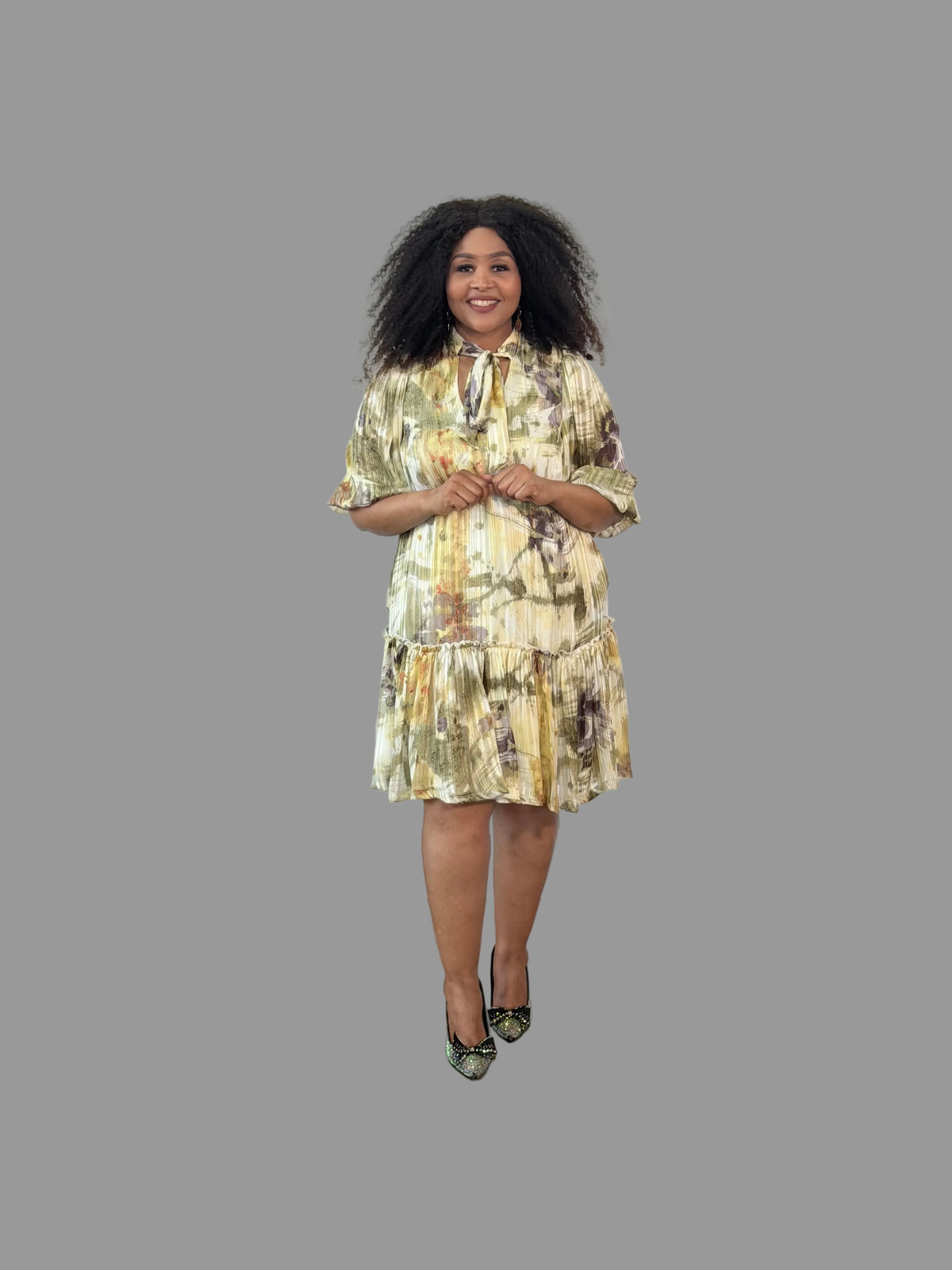Cream/Gold nolan dress FR1204