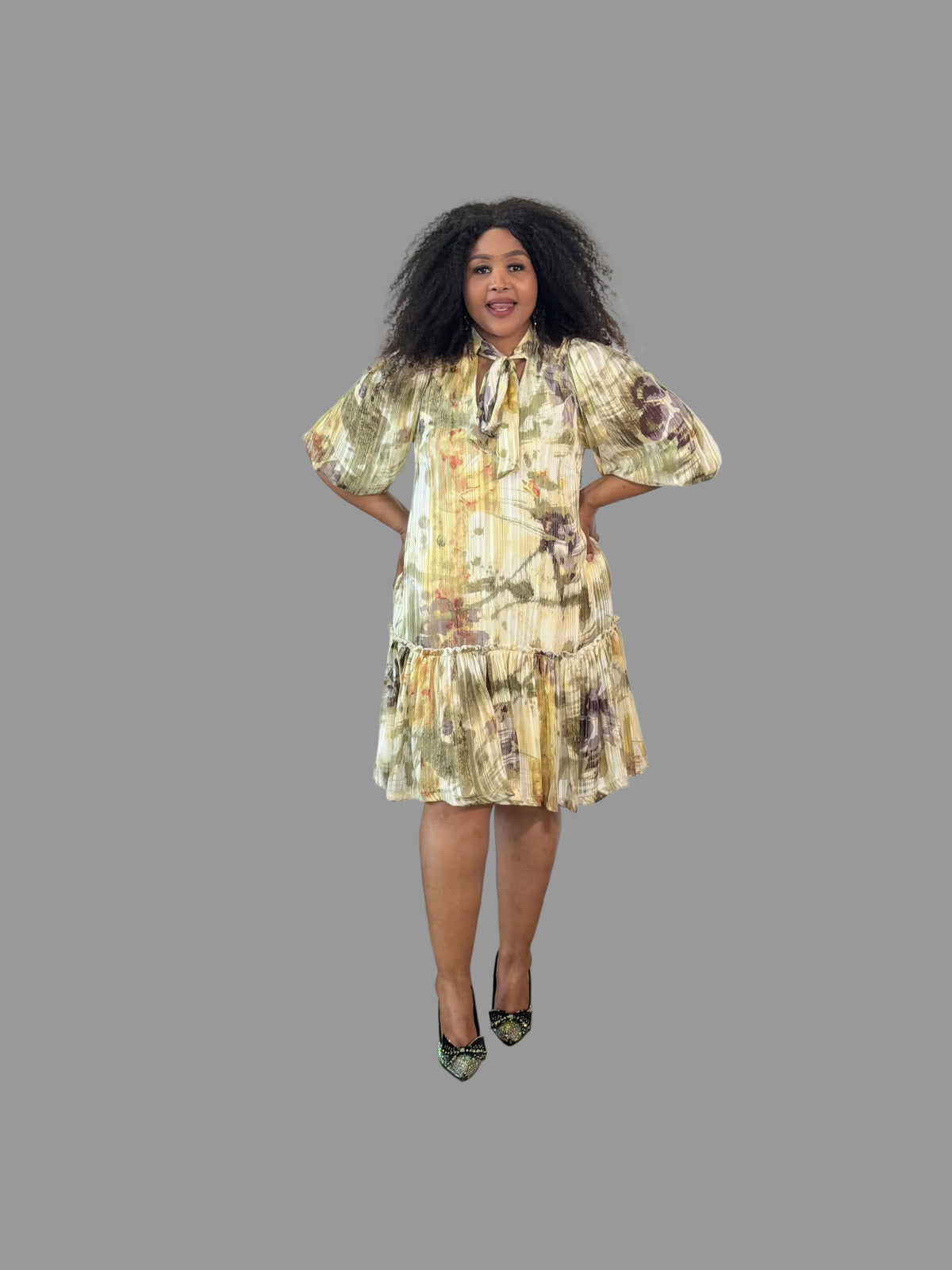 Cream/Gold nolan dress FR1204