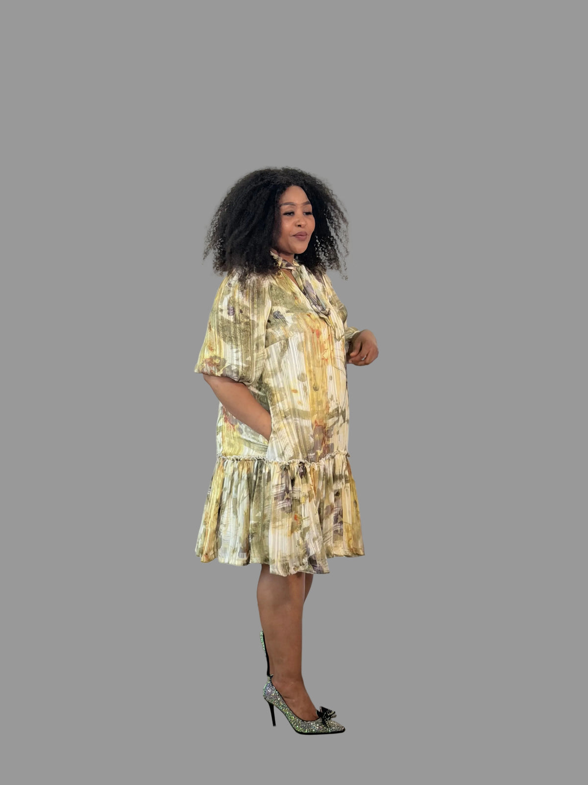Cream/Gold nolan dress FR1204