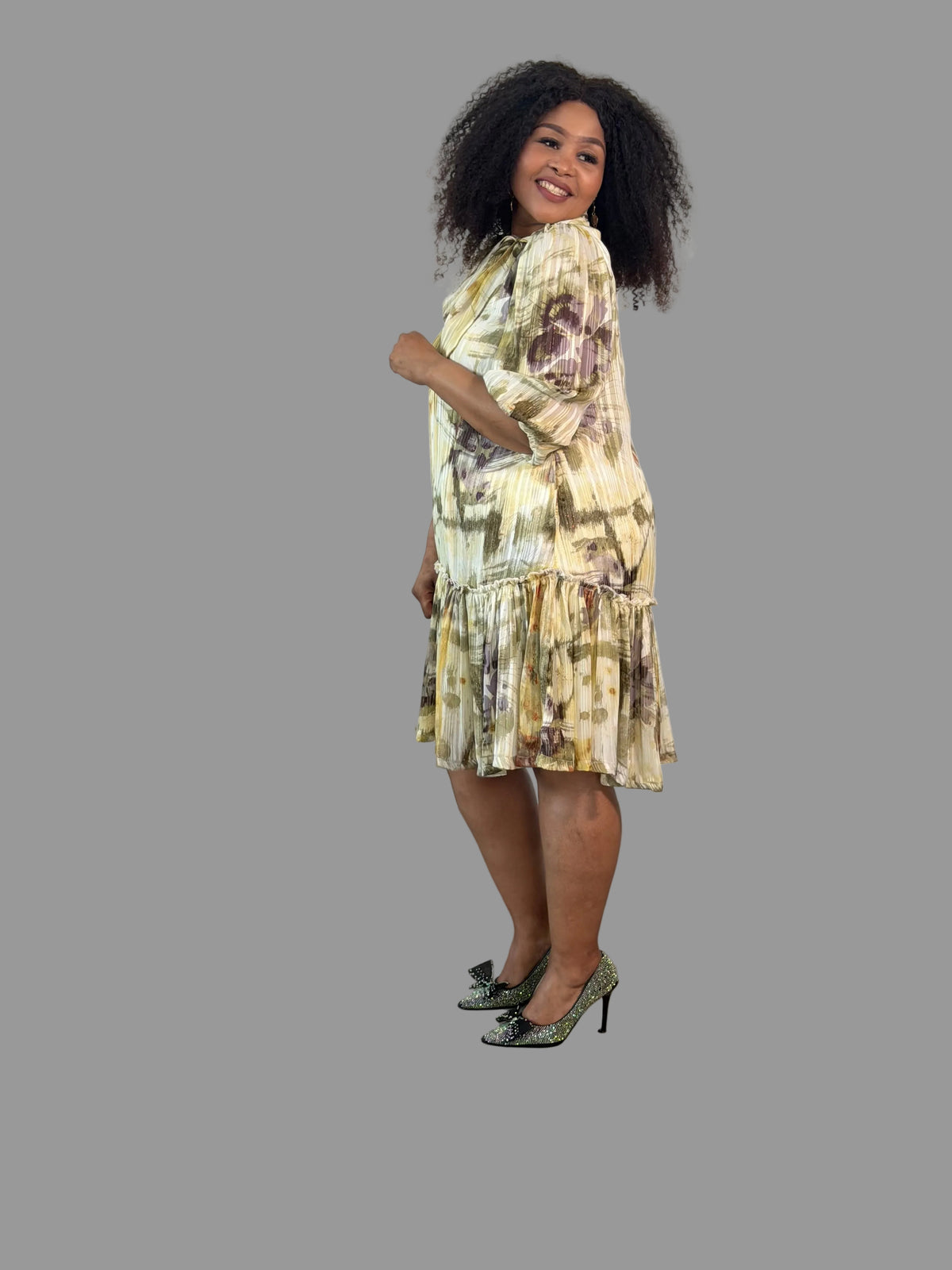 Cream/Gold nolan dress FR1204