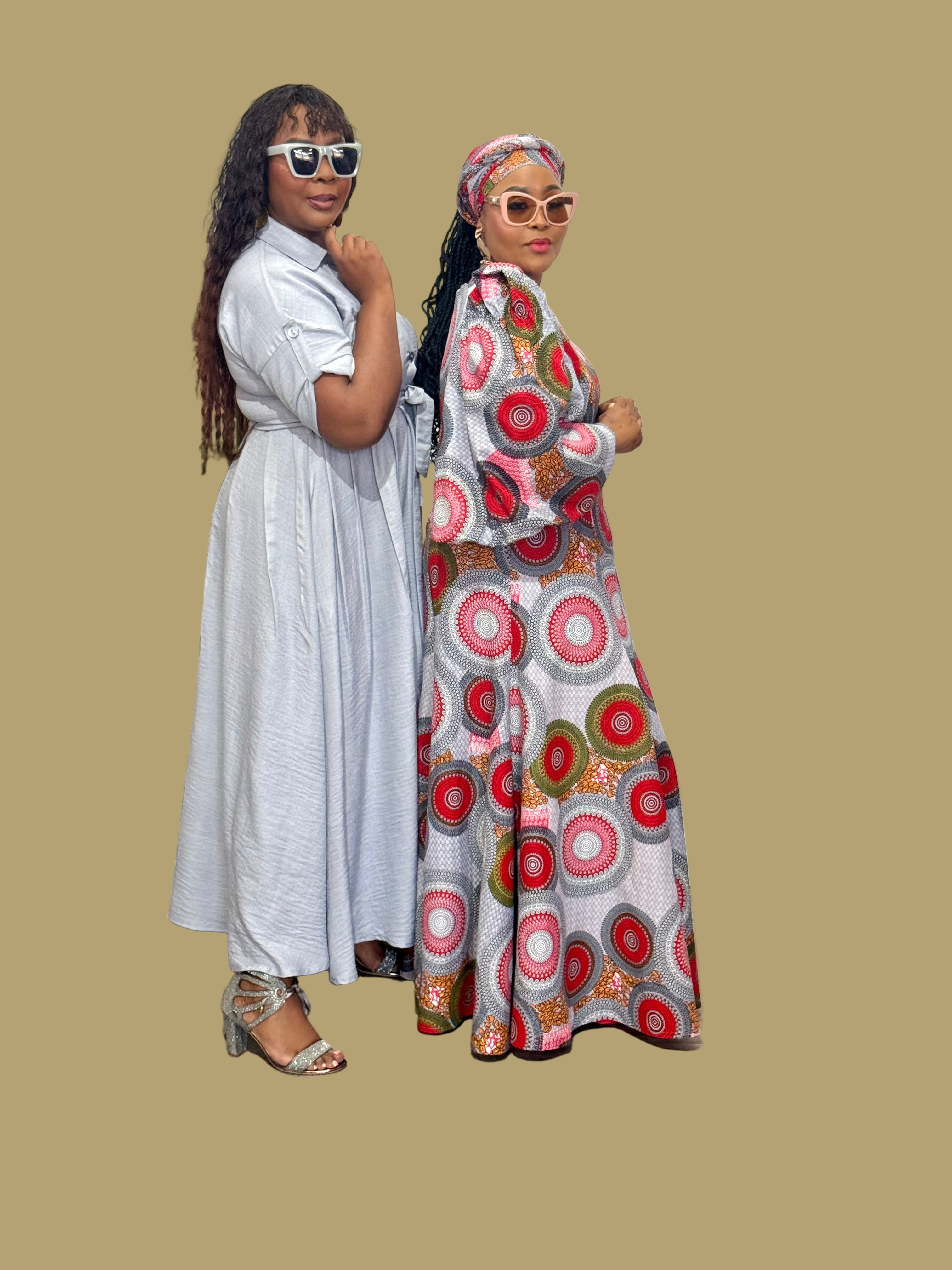 FR1095 GREY PLEATED KIMONO DRESS