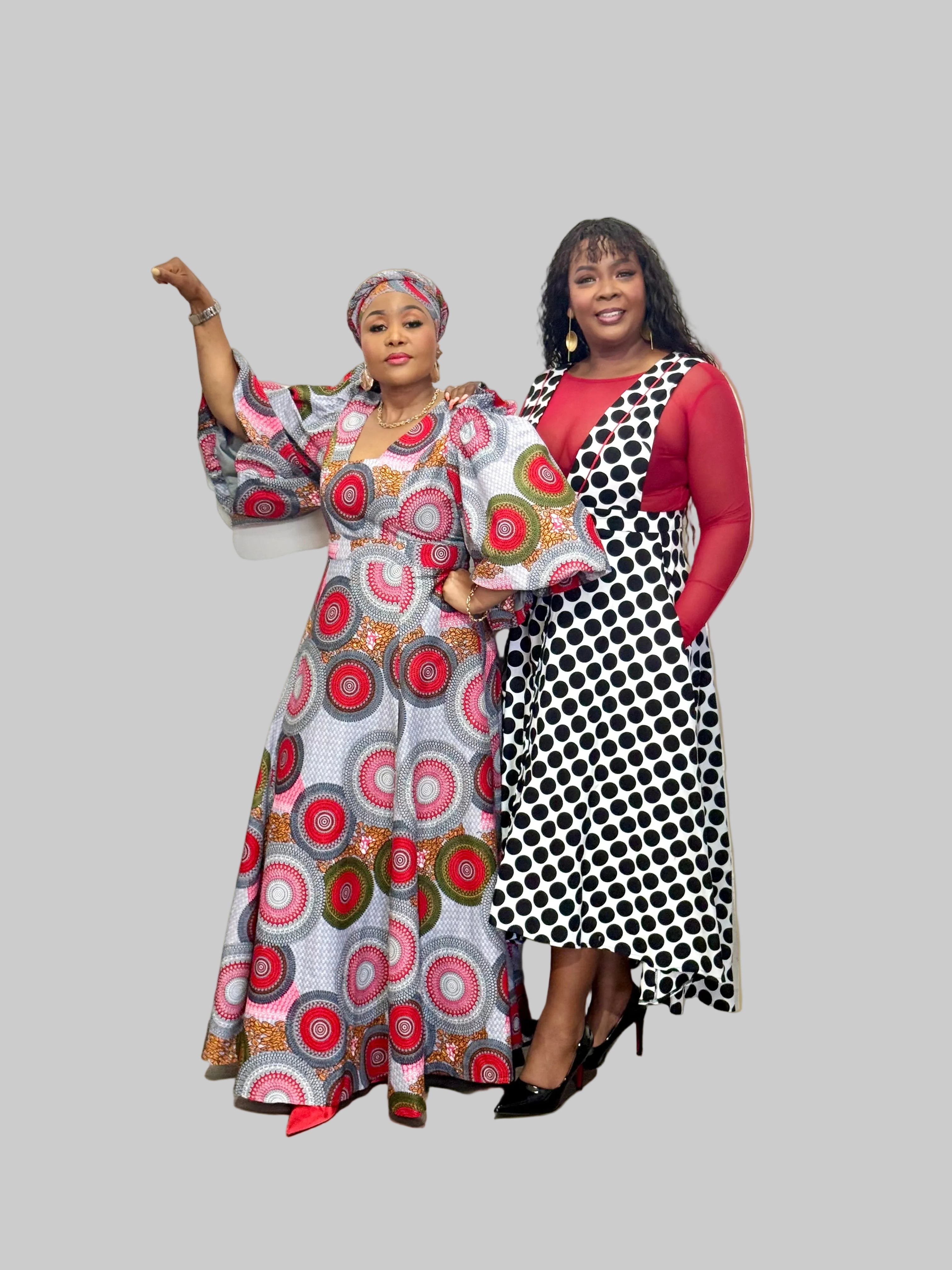 FRA94 GREY/RED JUA DRESS