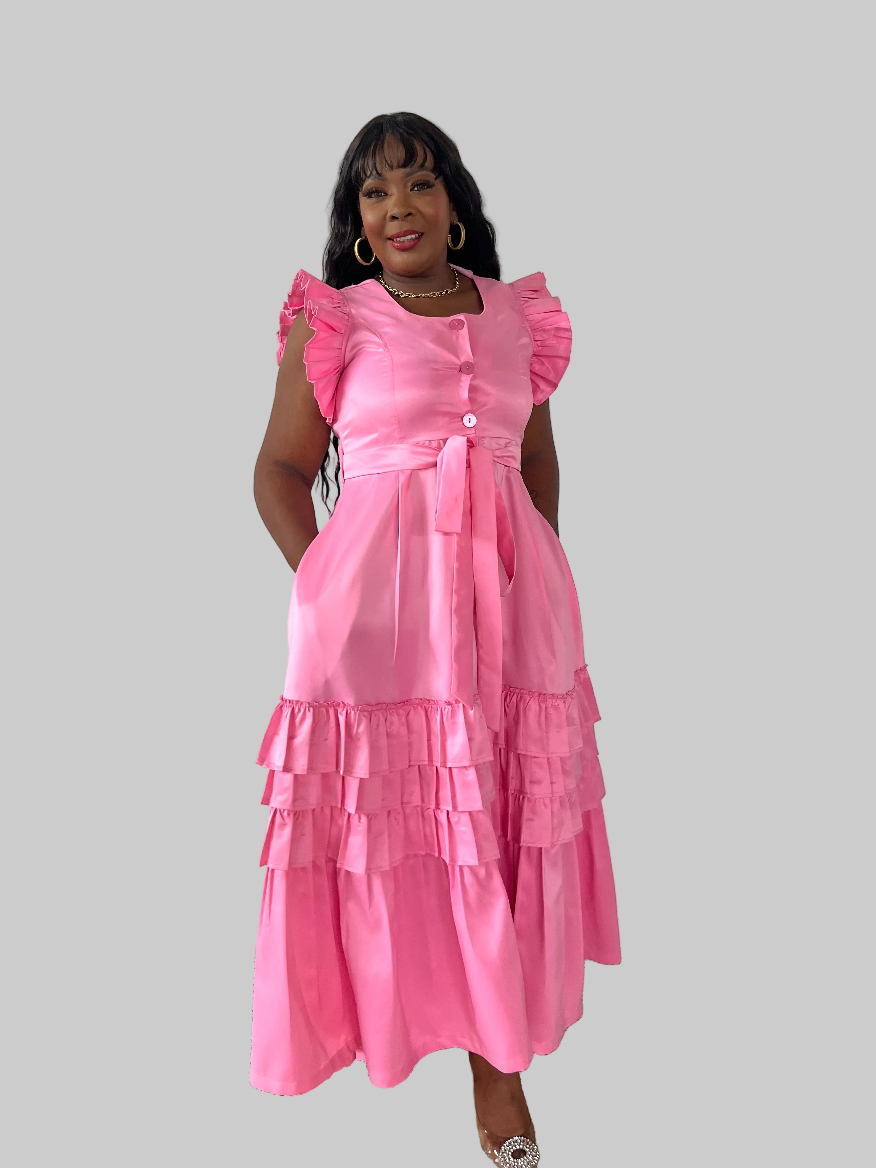 FR1097 PINK THULI DRESS