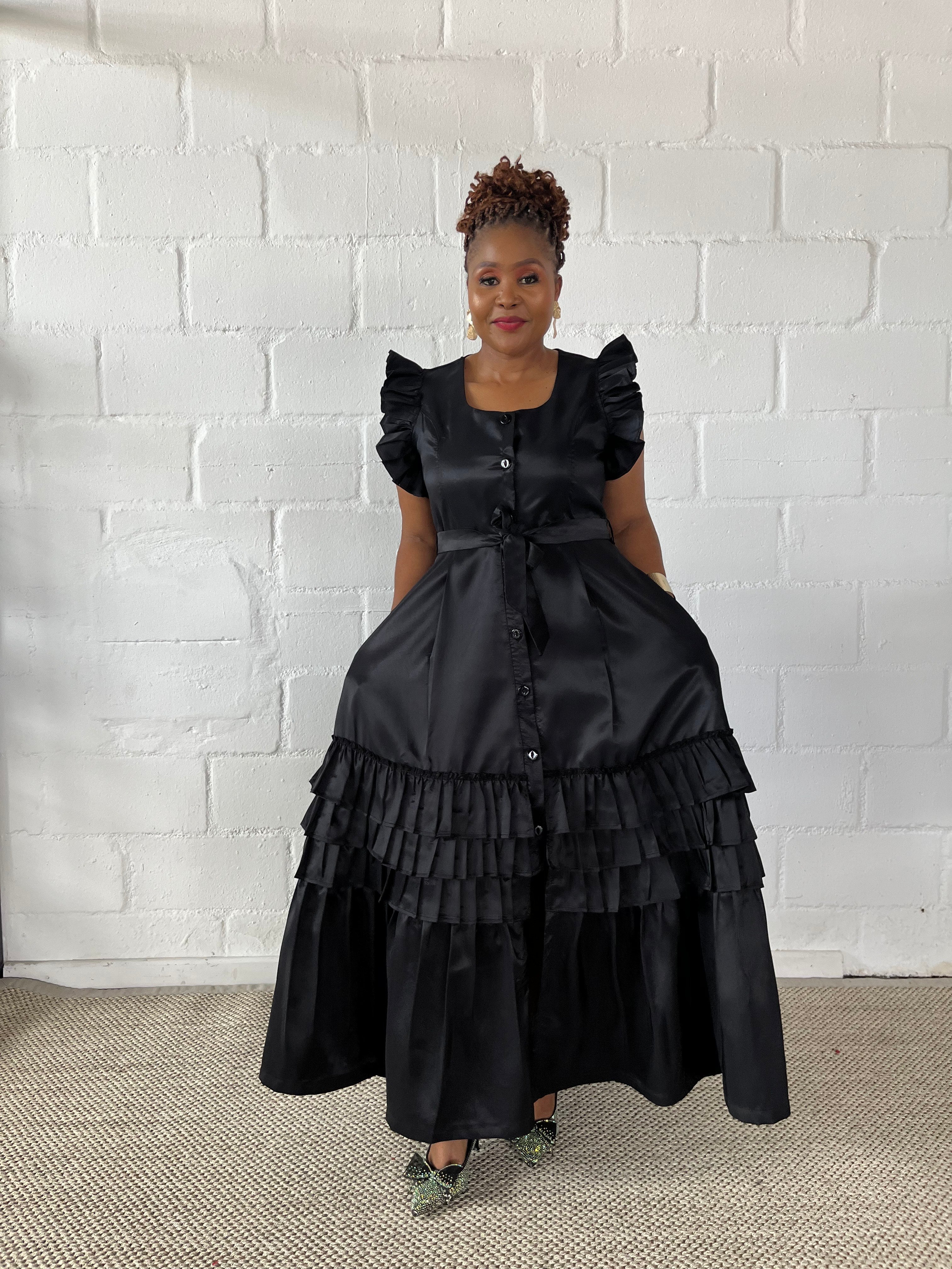 FR1096 BLACK THULI DRESS