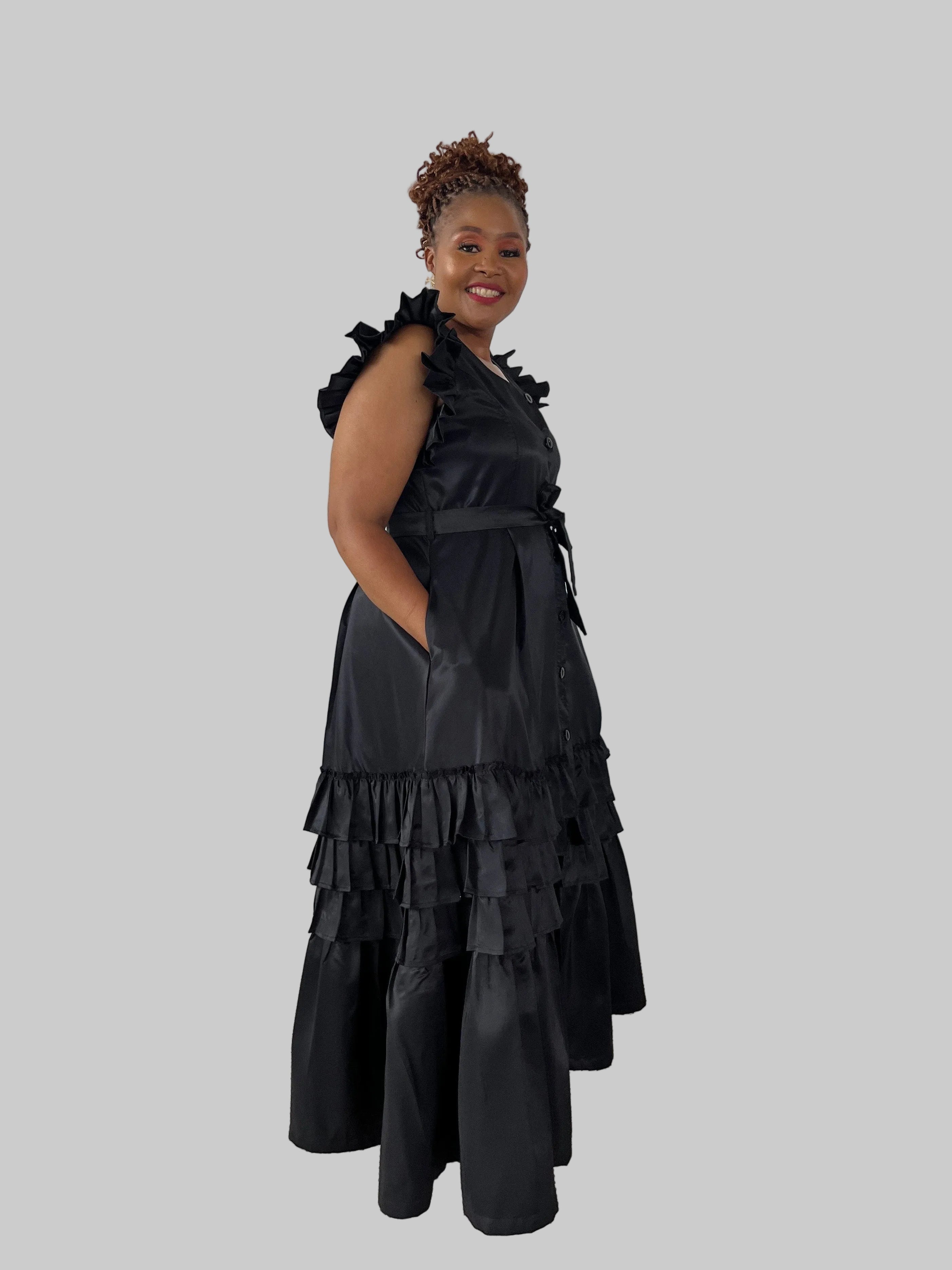FR1096 BLACK THULI DRESS