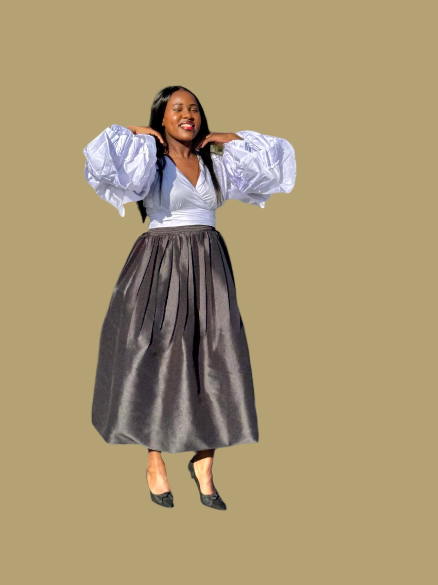 FR1062 BLACK BUBBLE SKIRT