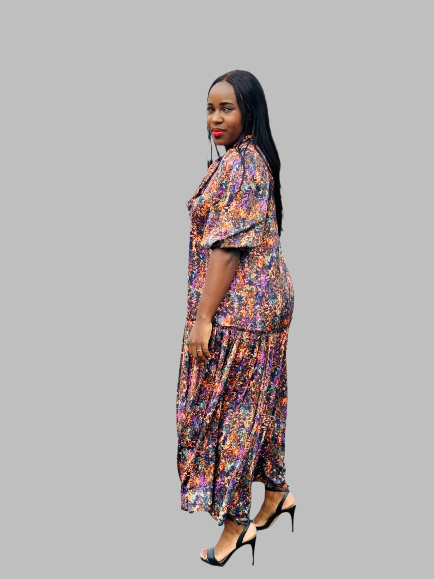 FR1038 MULTICOLOR MAXI NOLAN DRESS