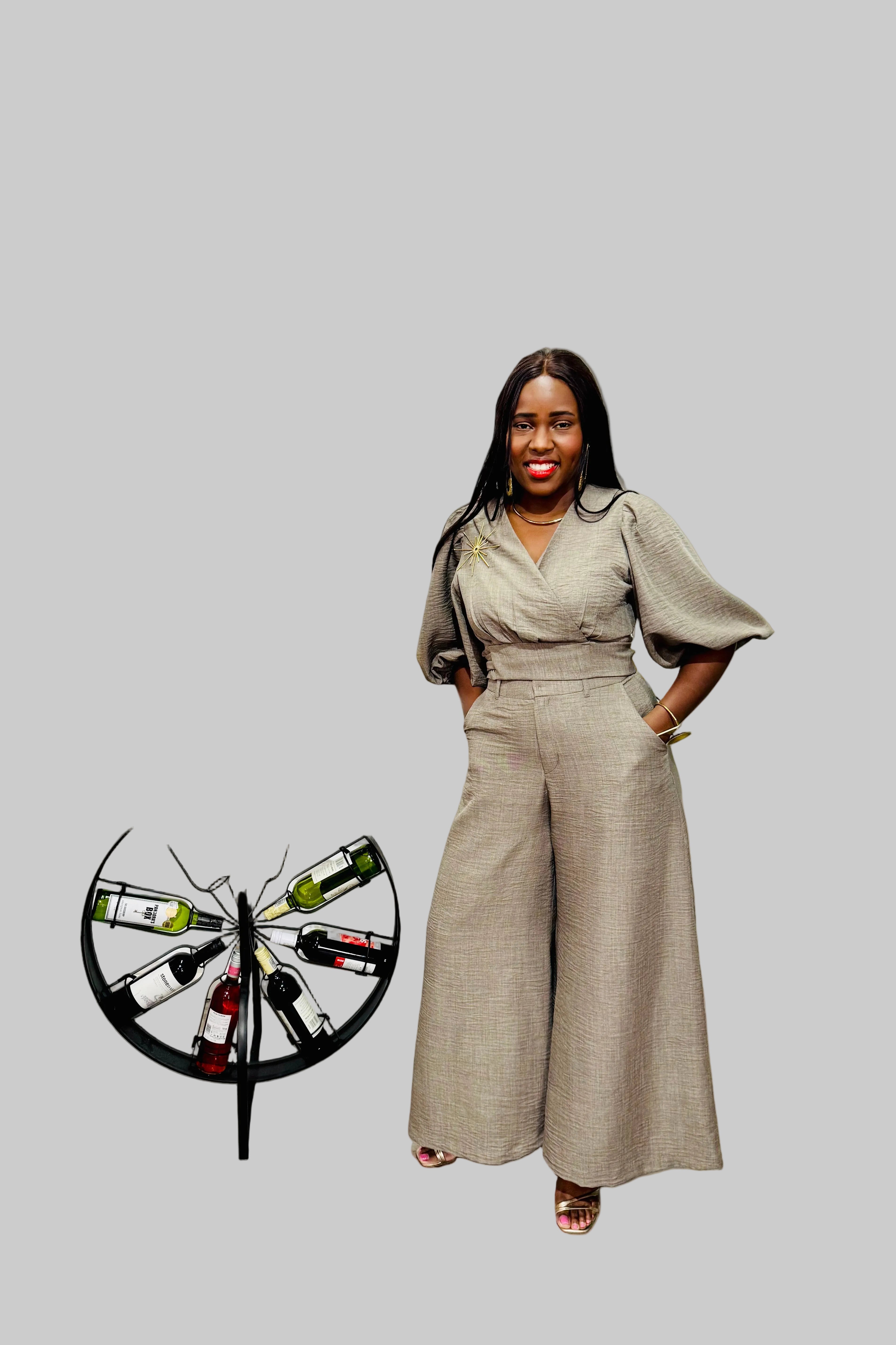 FR1079A CHARCOAL FLARED PANTS