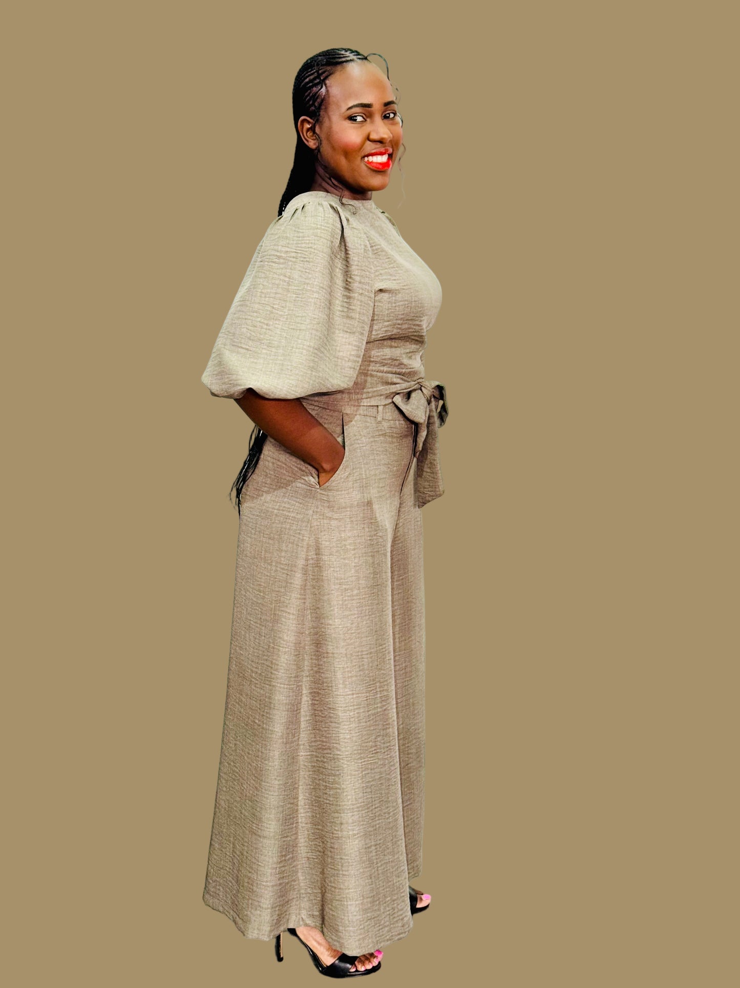 FR1079A CHARCOAL FLARED PANTS