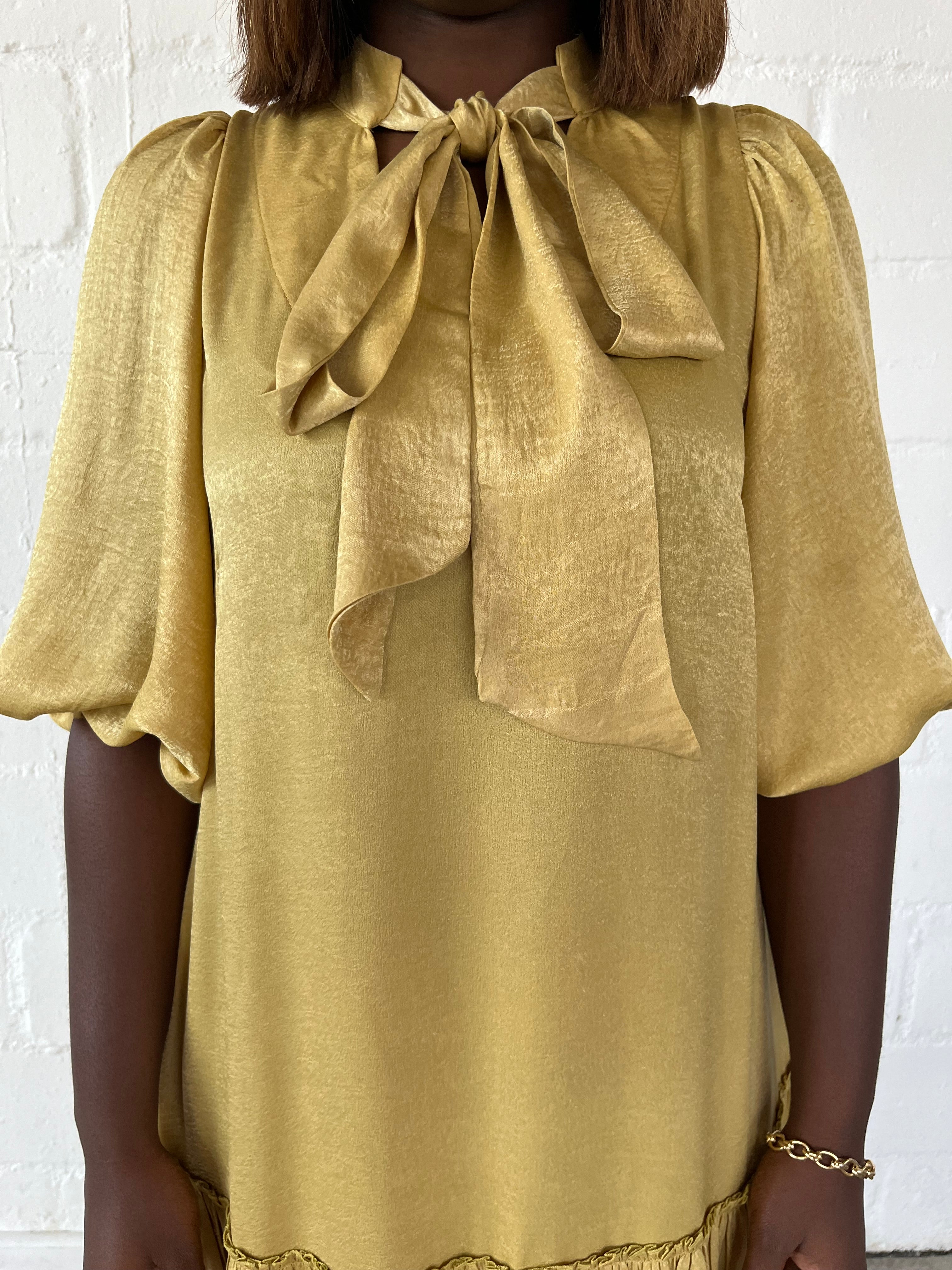 FR1108 LIME/GOLD MAXI NOLAN DRESS