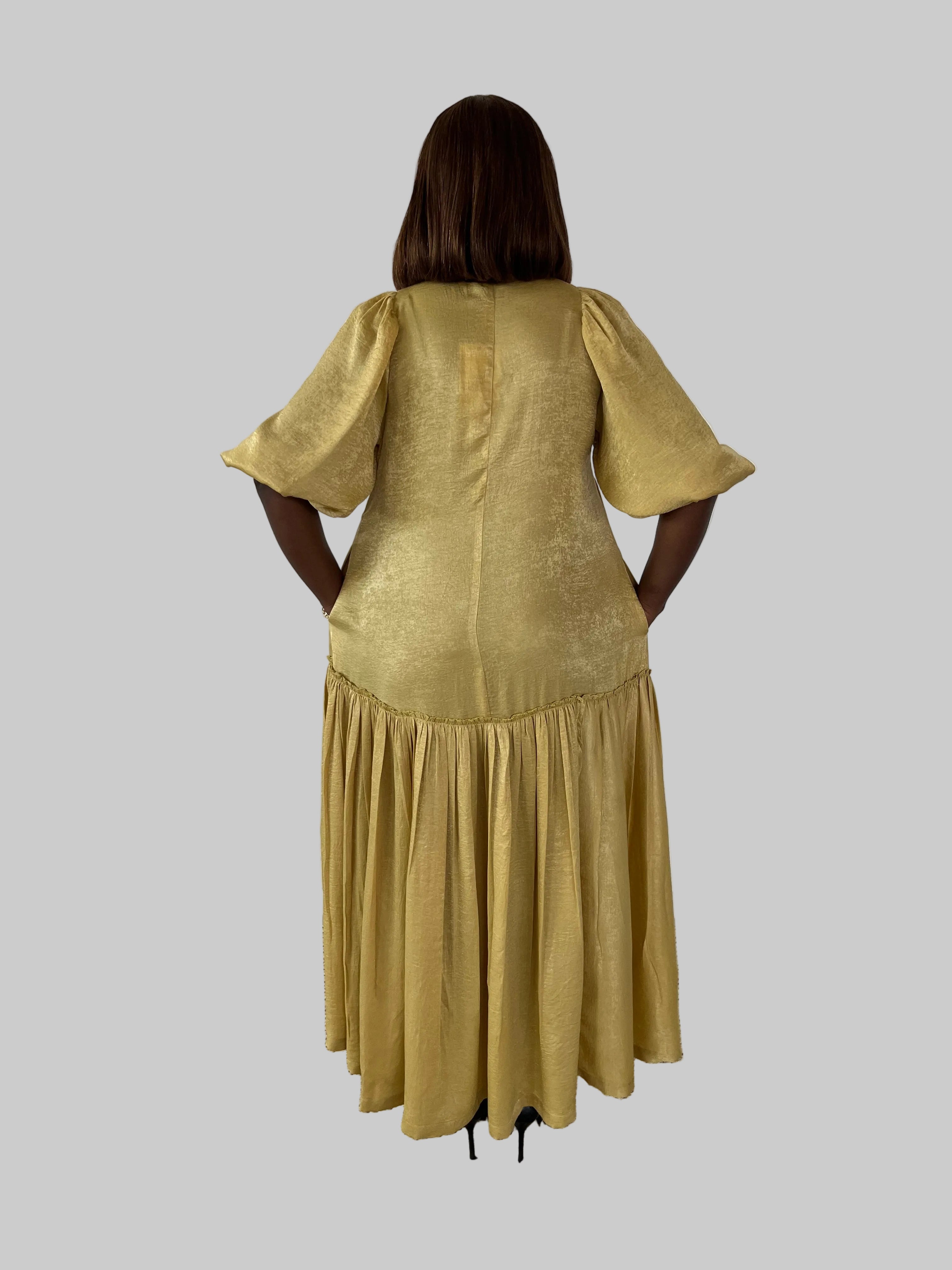 Lime/Gold Maxi Nolan Dress FR1108
