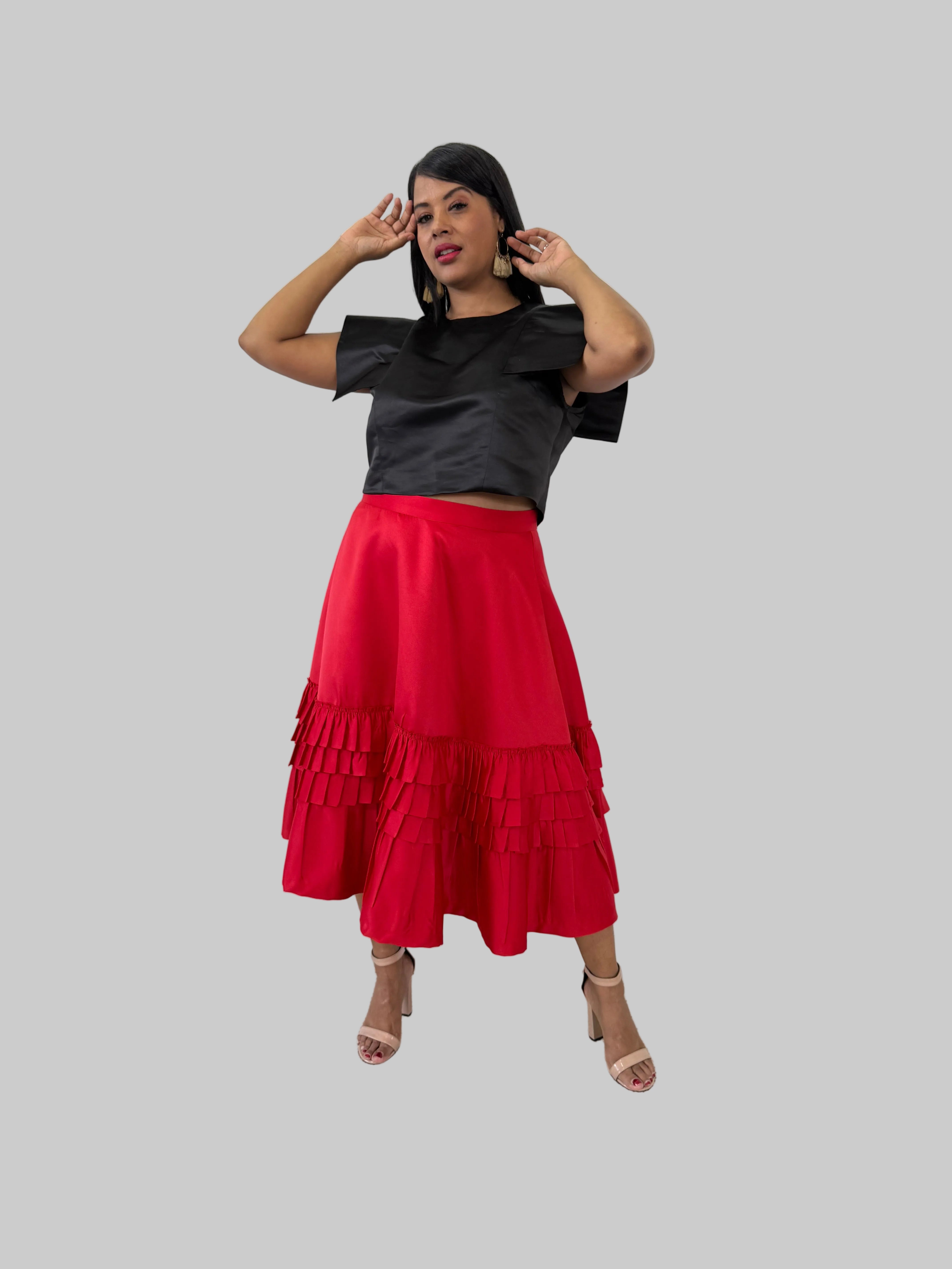 FR1118 RED VALENTINE SKIRT