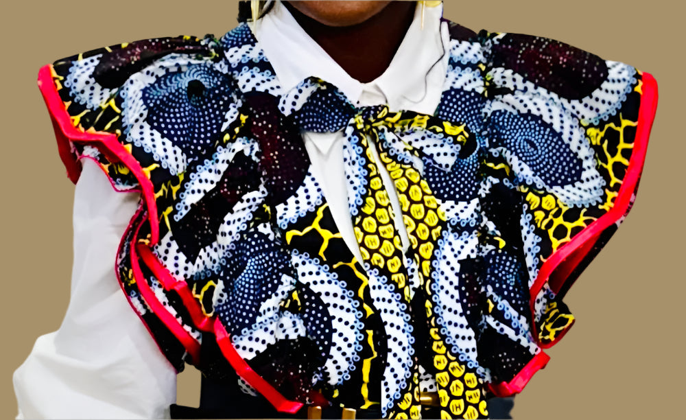 FRA86 MULTICOLOR/RED CONTRASTED LEA MIDI DRESS