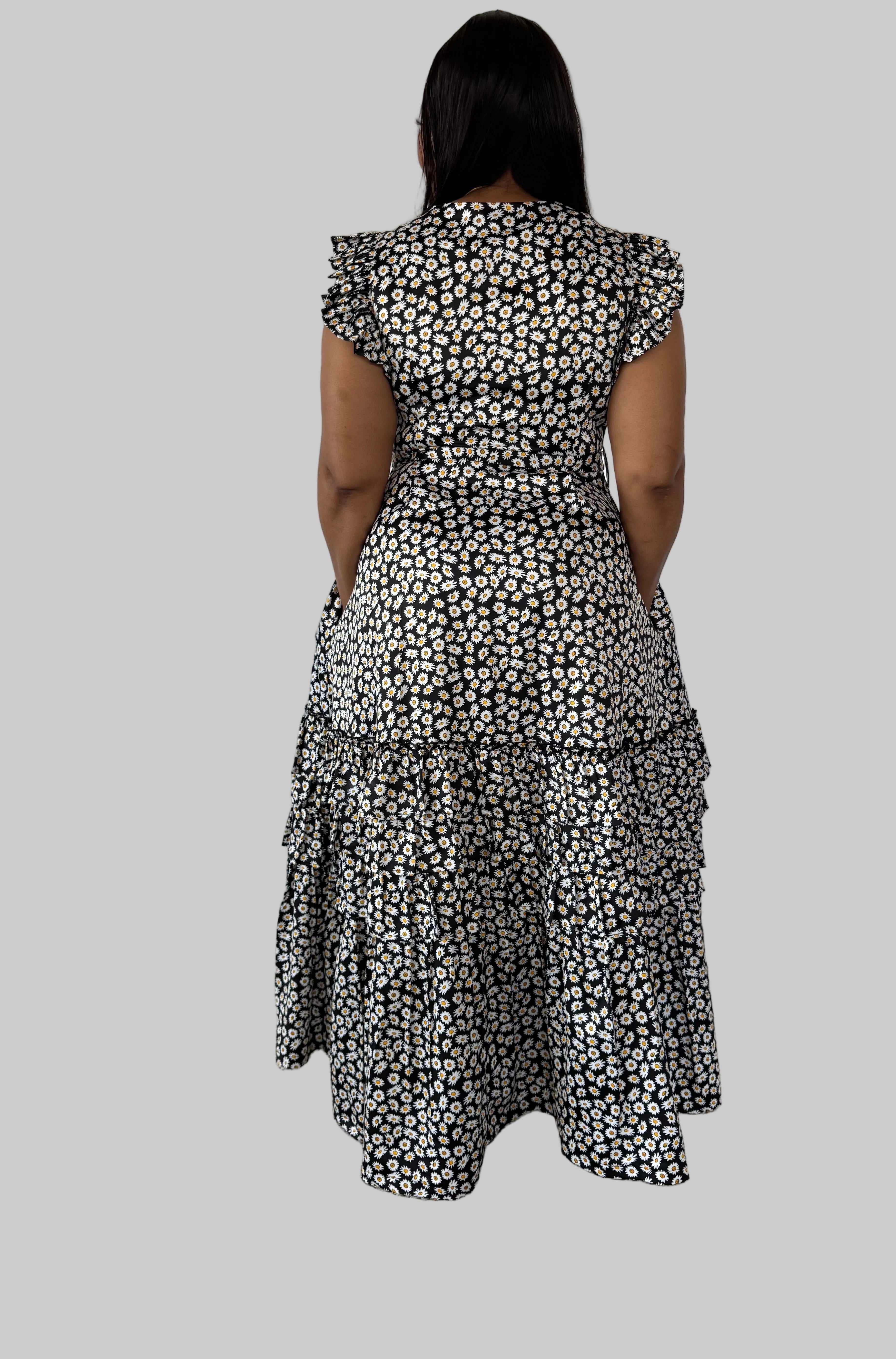 Back/White Floral Thuli Dress FR1111