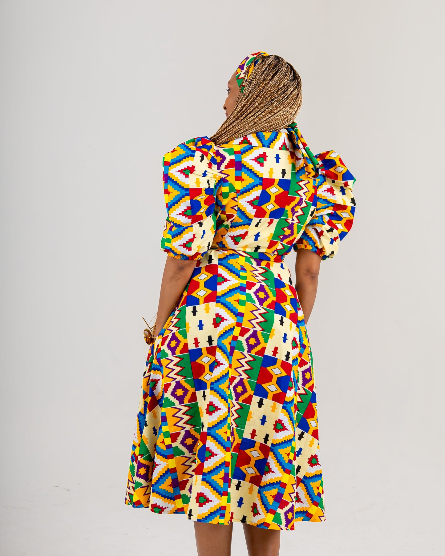 FRA76 MULTICOLOR ANKARA SHIRT DRESS