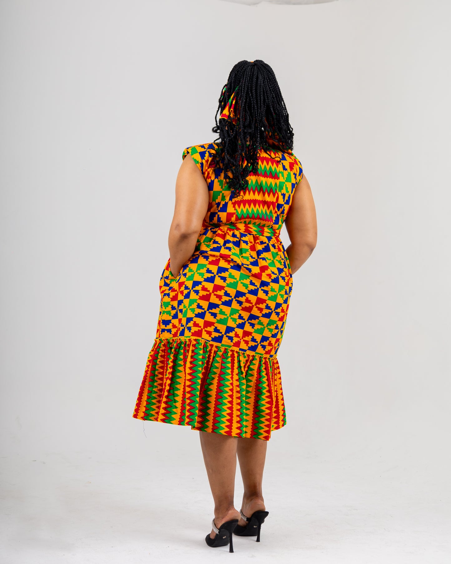 FRA75 MULTICOLOR VOGUE ANKARA DRESS