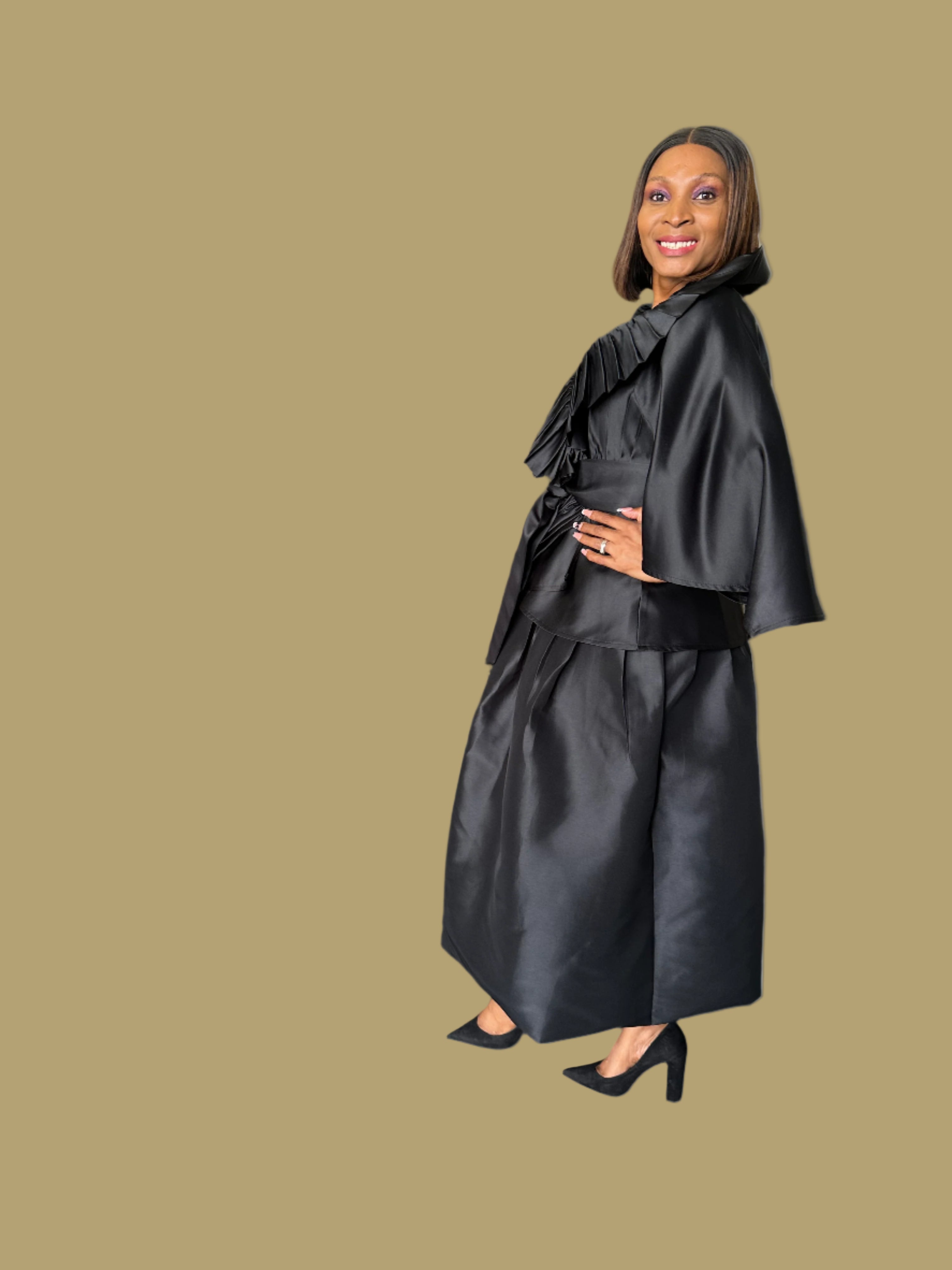 FR1062 BLACK BUBBLE SKIRT