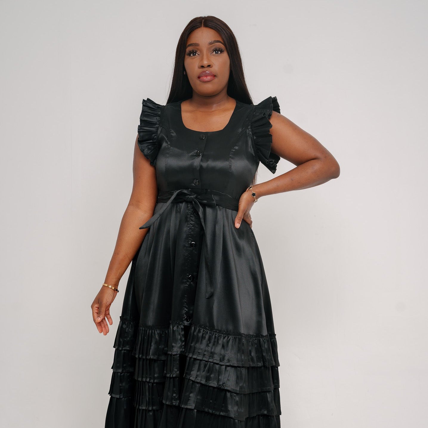 FR1008 BLACK THULI DRESS