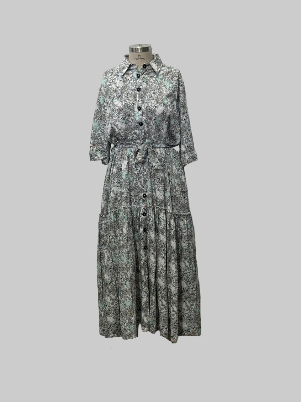 FR982 BLACK/BLUE MAXI GIPSY DRESS