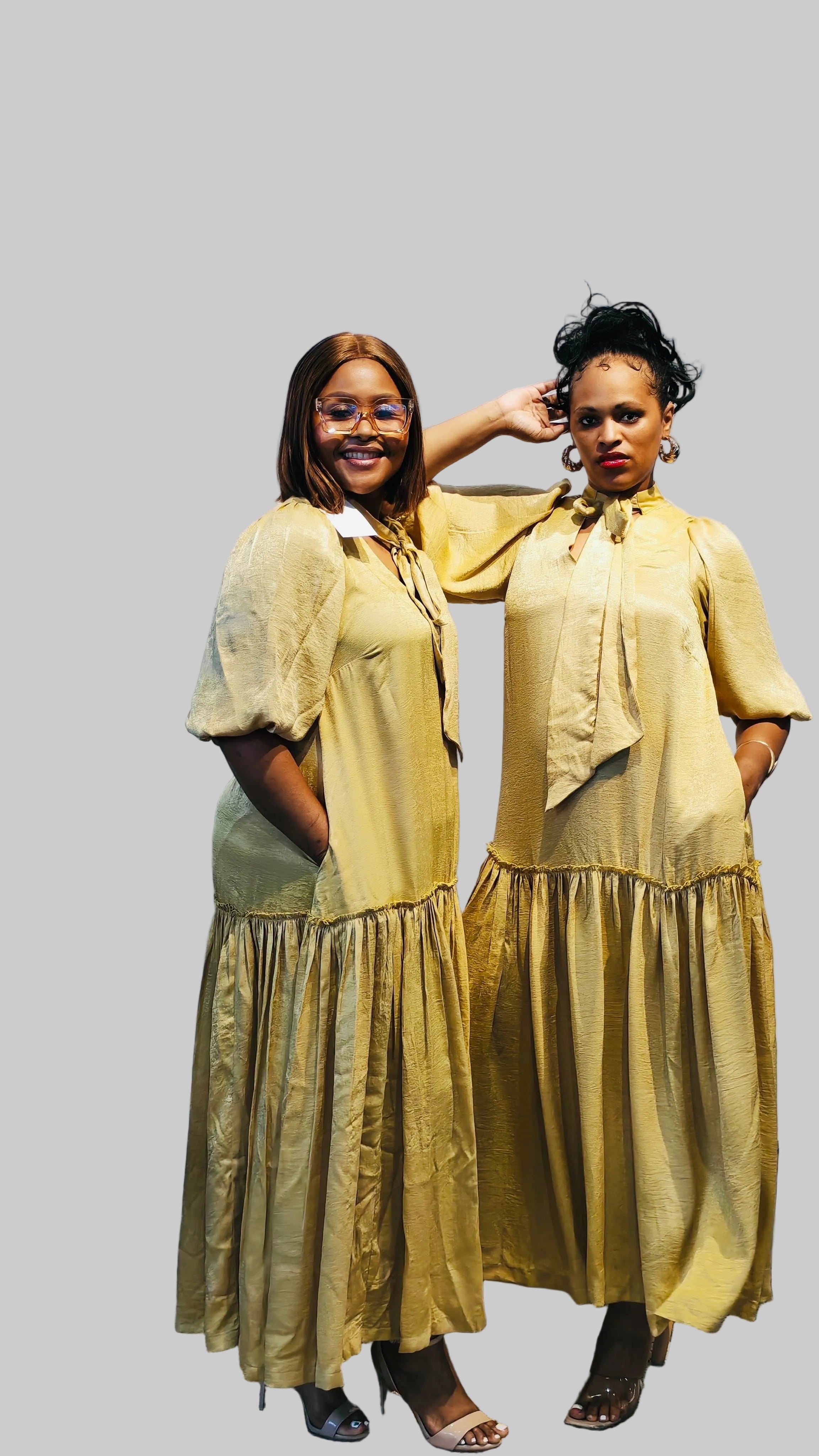 FR1108 LIME/GOLD MAXI NOLAN DRESS