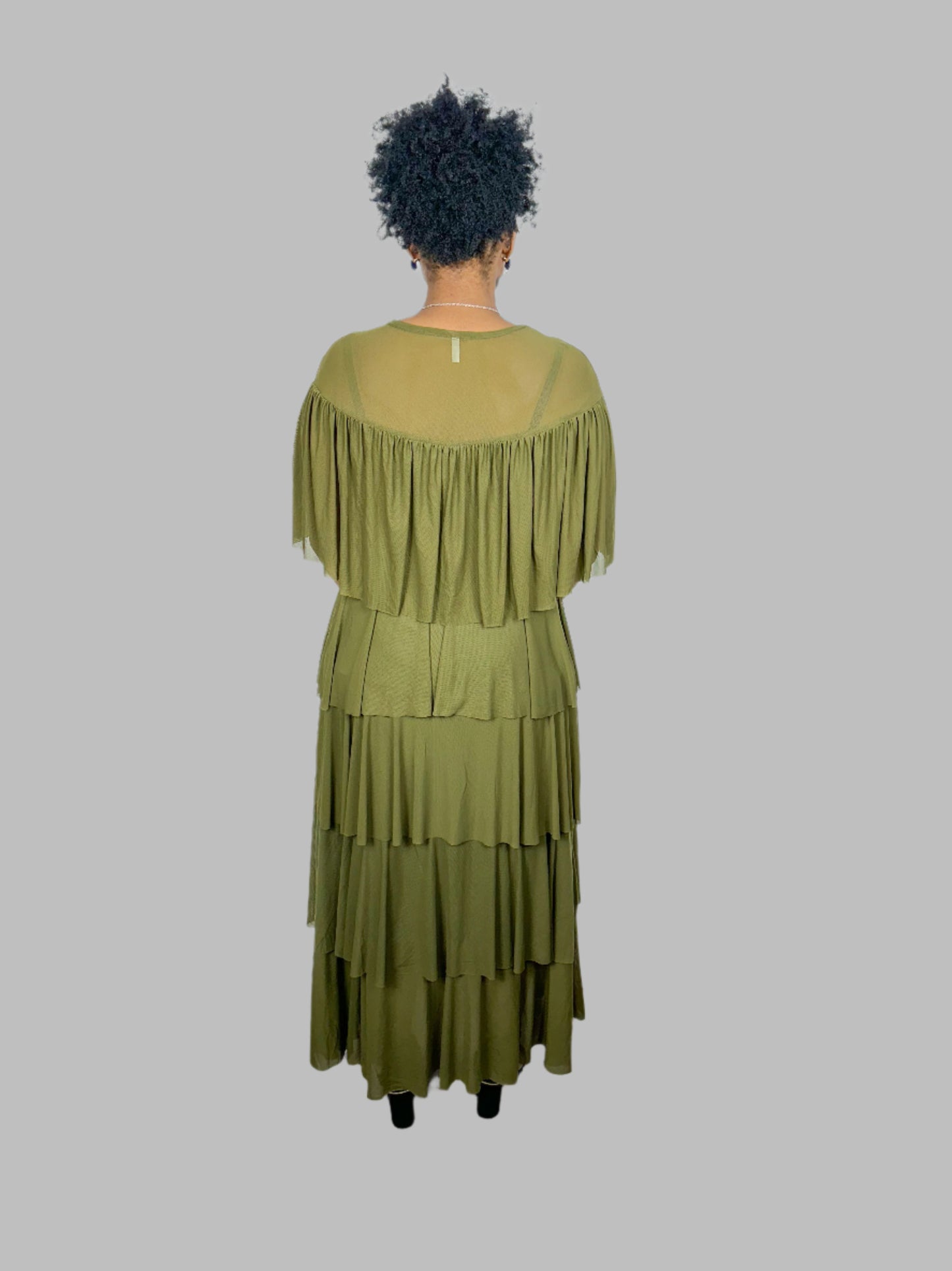 OLIVE MAXI LAYERED DRESS