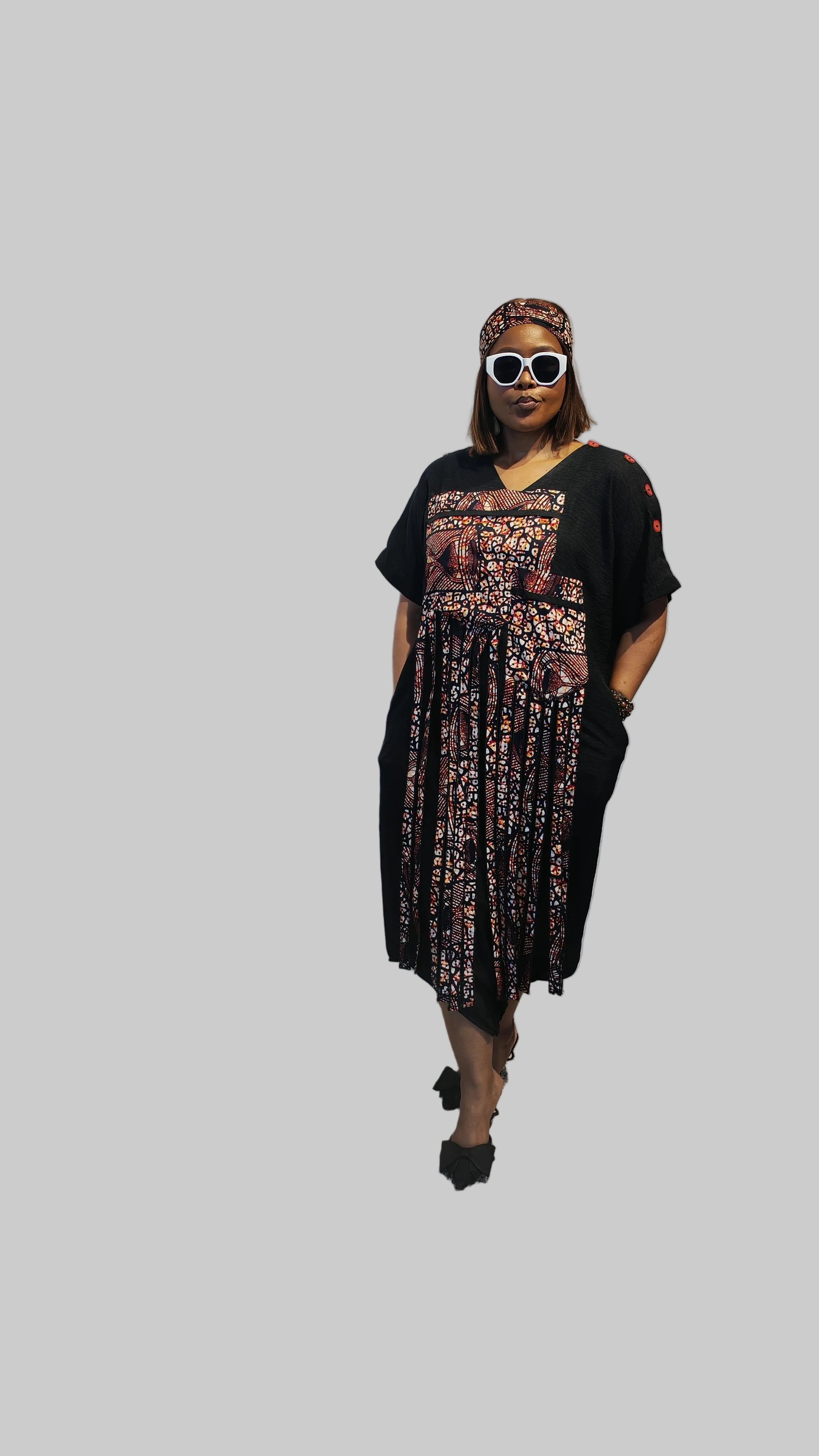 FR1130 SET OF AFRICAN INSPIRED JUMPER AND TURBAN