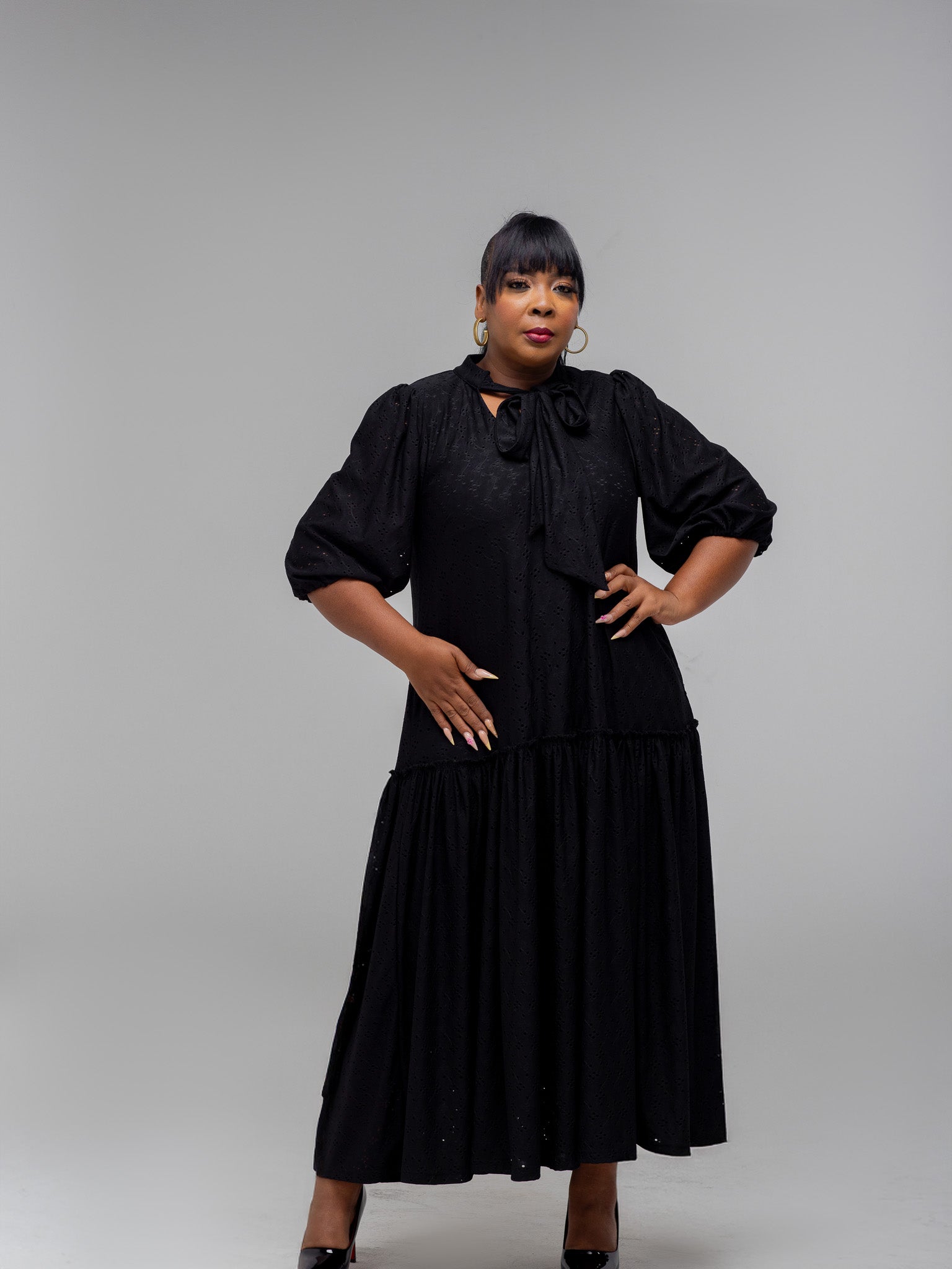 BLACK KNIT MAXI NOLAN DRESS