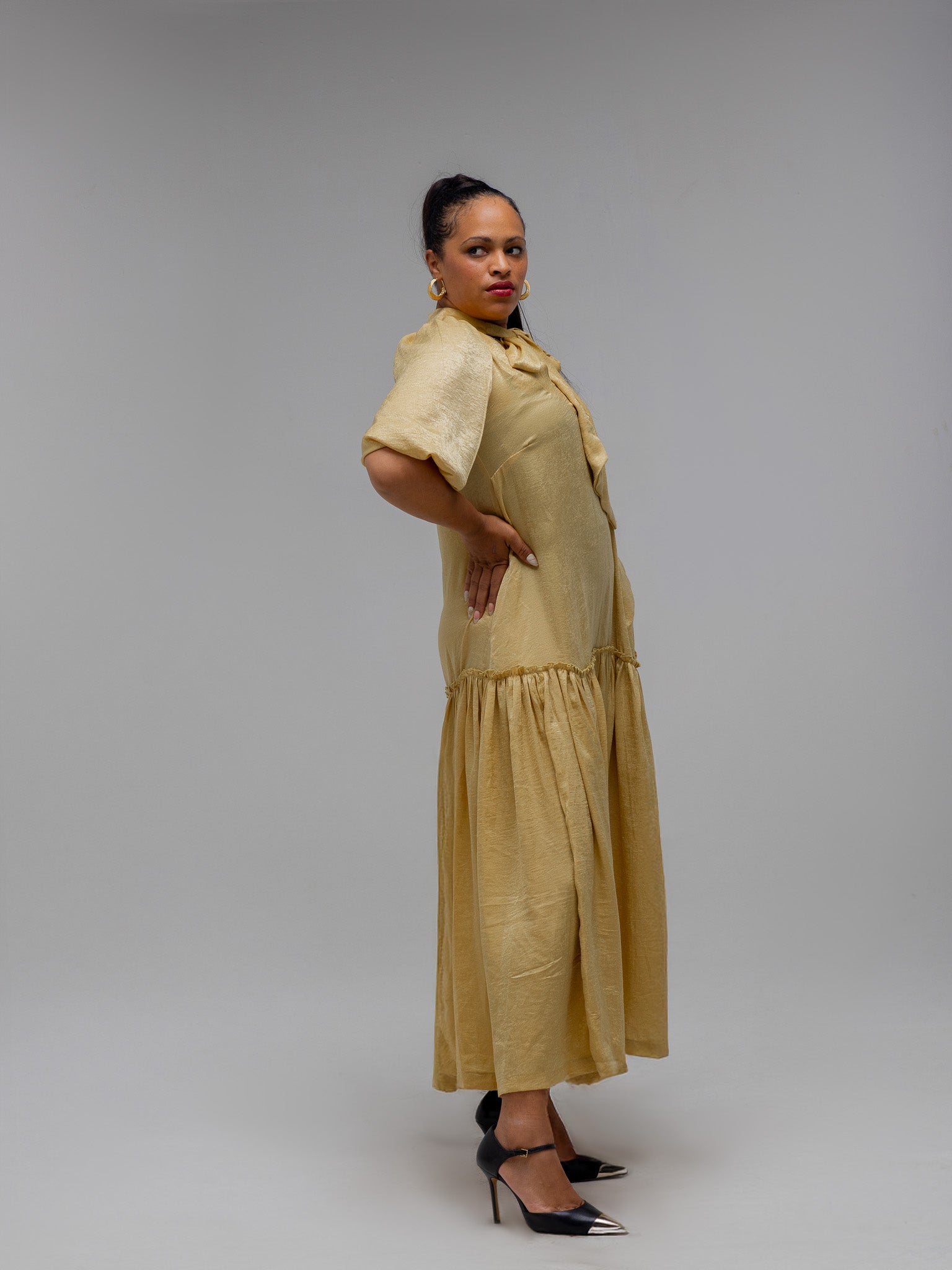 Lime/Gold Maxi Nolan Dress FR1108